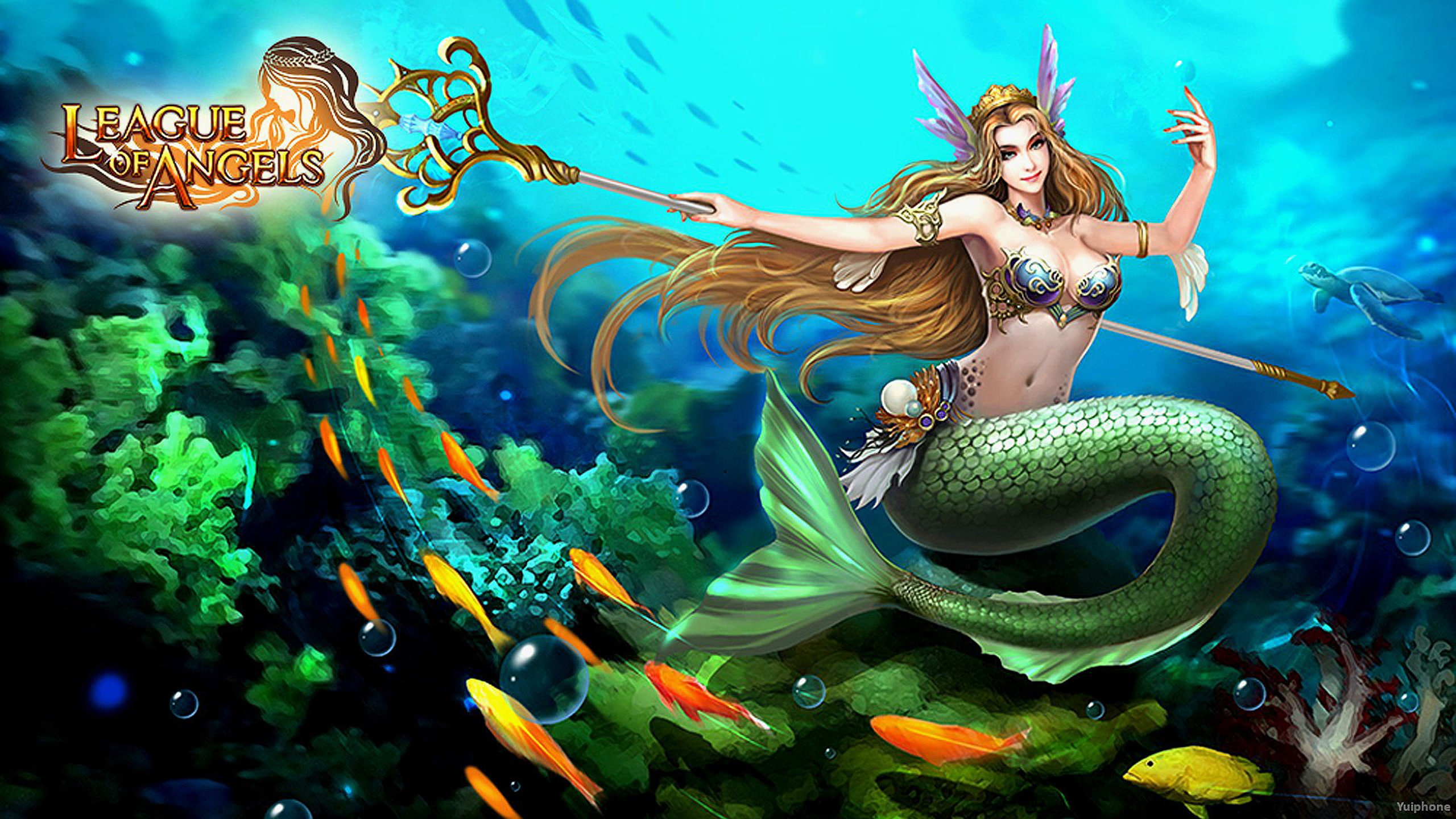 League Of Angels-Mermaid Fantasy Warrior-underwater world-Game Loa-HD Wallpaper for Desktop-2560×1440