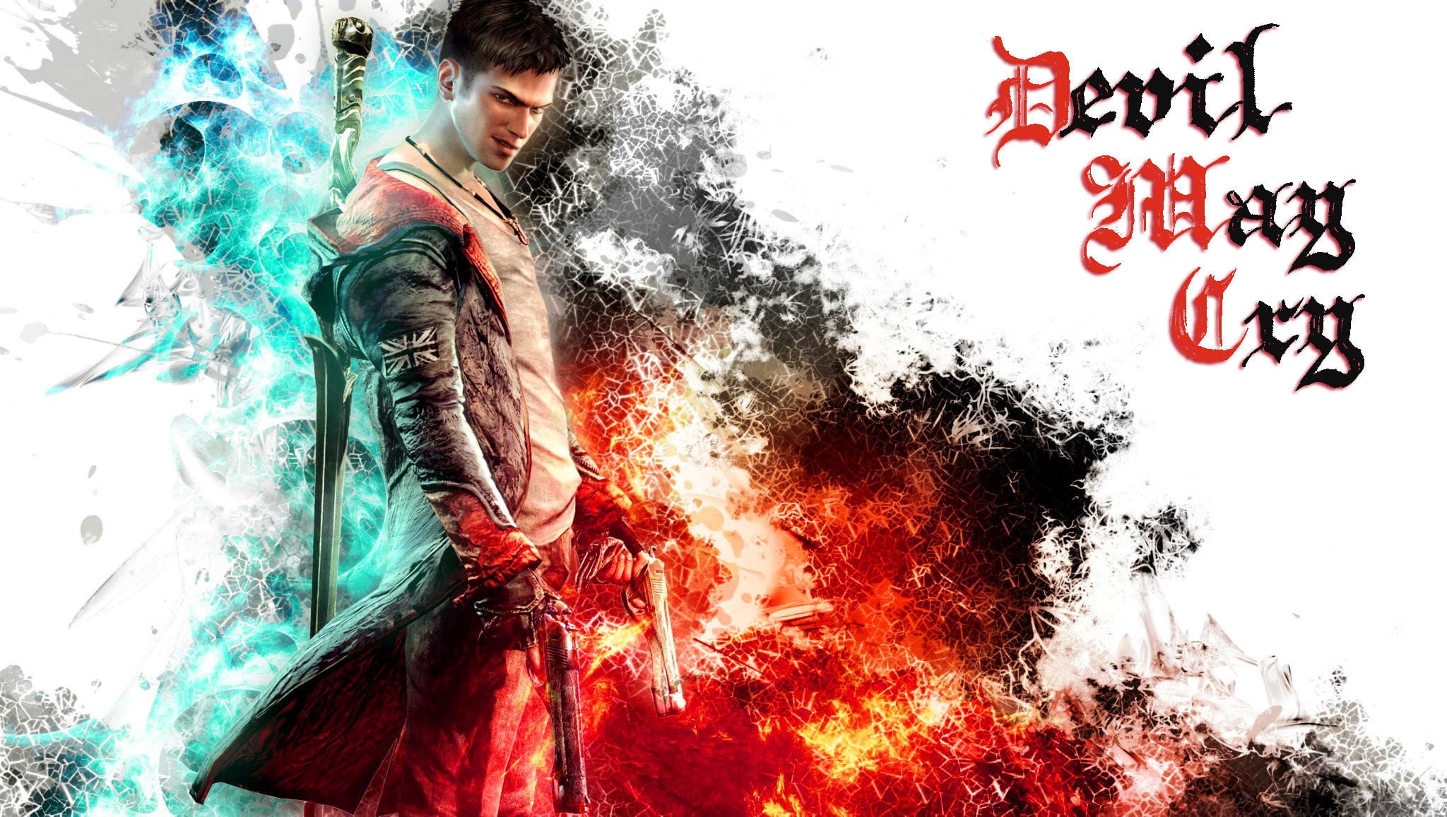 Devil May Cry wallpaper, Dante, pistol, sword, video games, one person