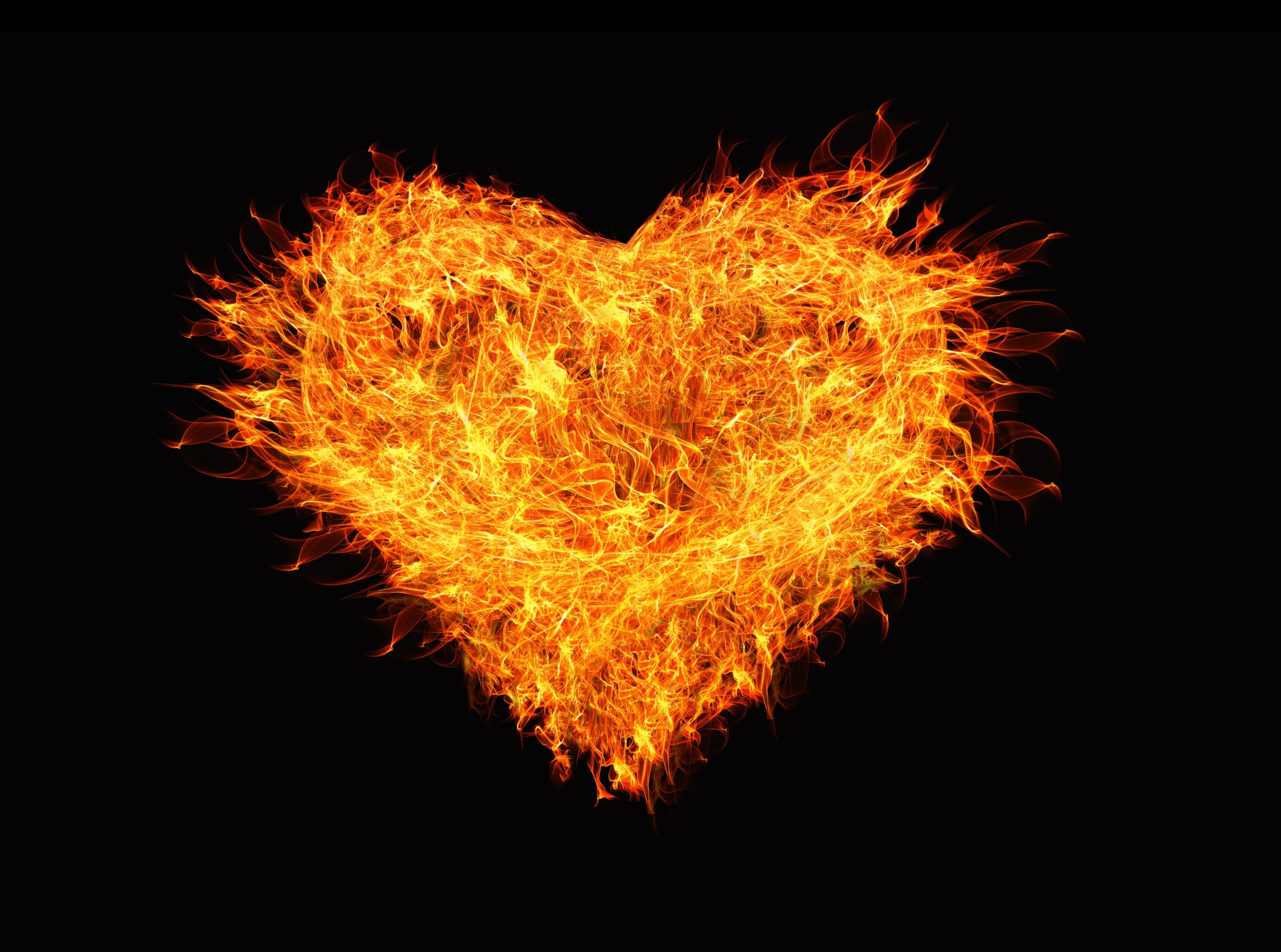 Fire Heart, fire heart illustration, Elements, Love, Passion