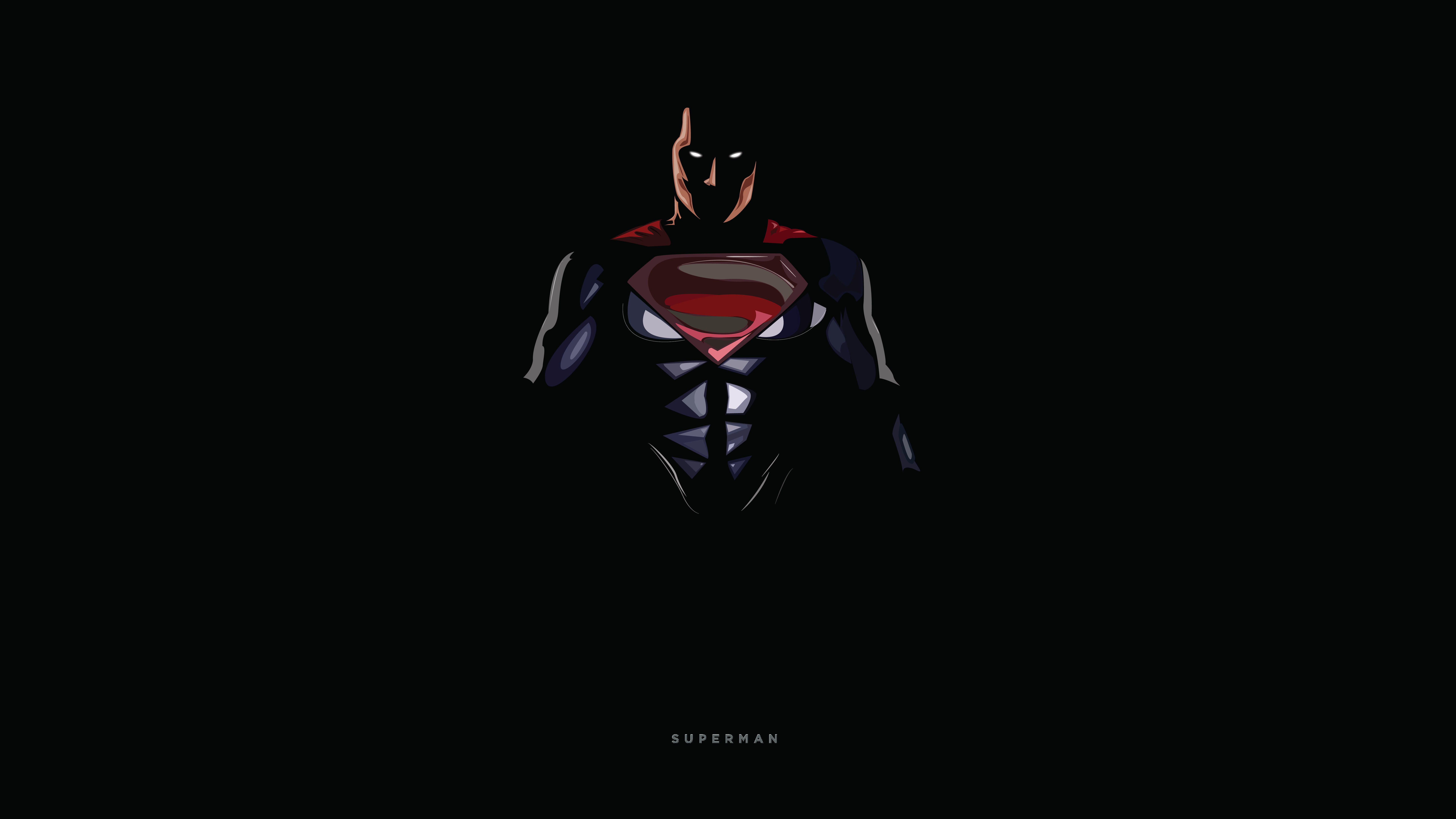Superman, Minimal, Dark background, DC Comics, Superheroes