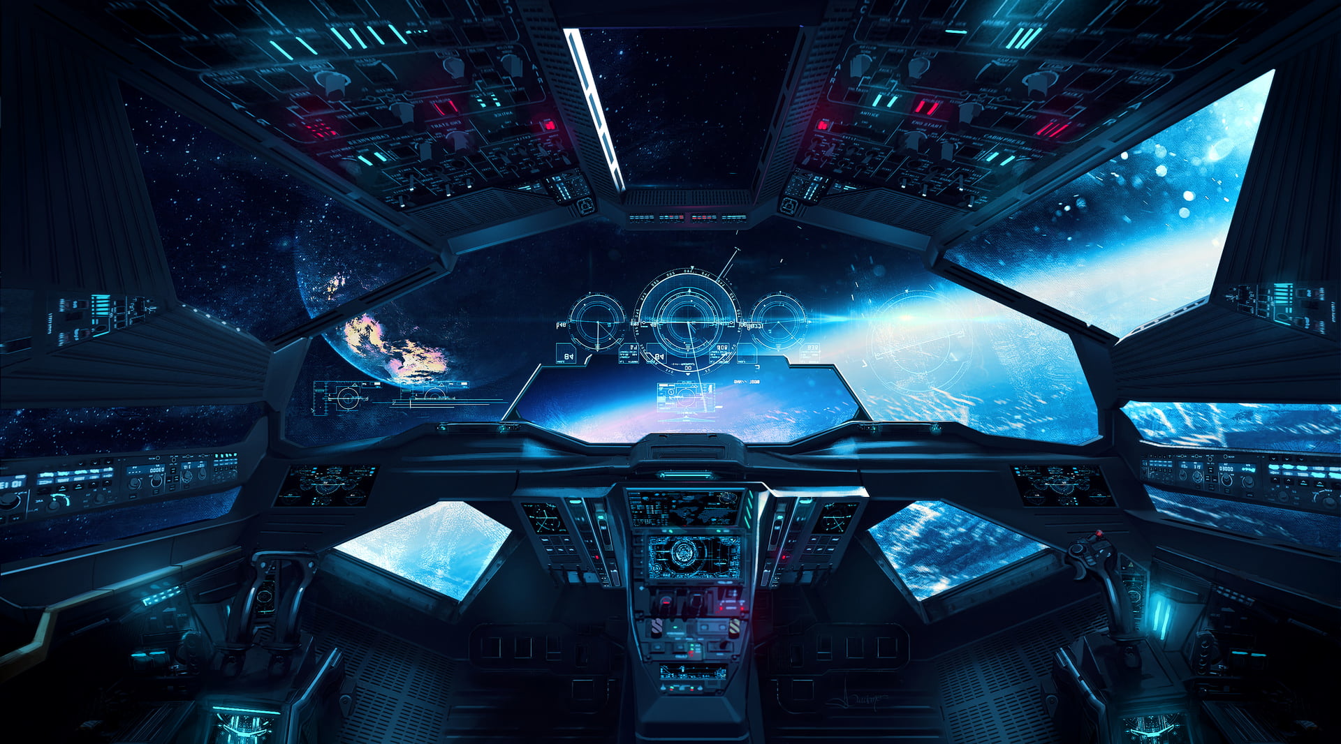 Free download | HD wallpaper: cockpit, artwork, digital art ...