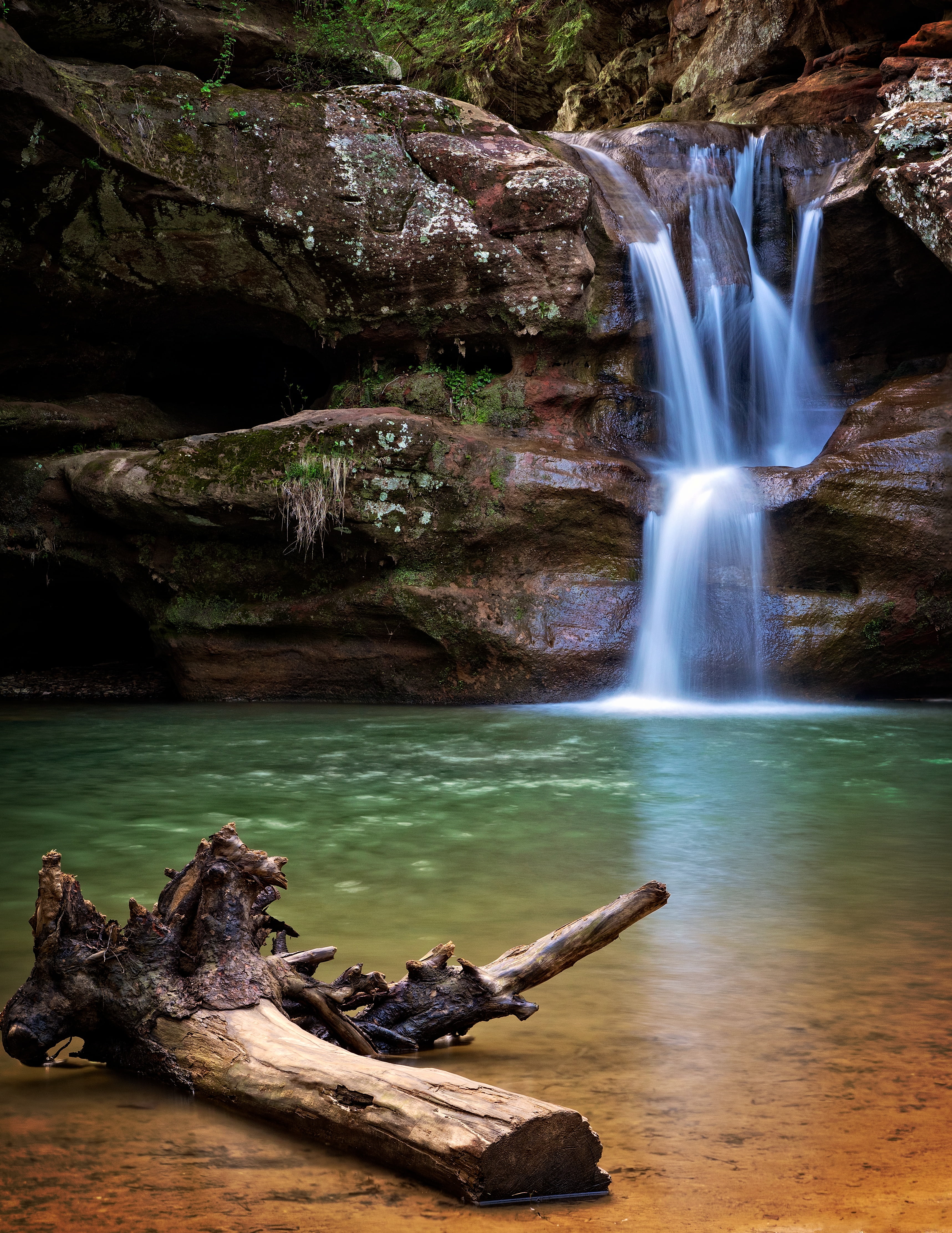 macro photography of blue water falls, logan, logan, Old Man's Cave