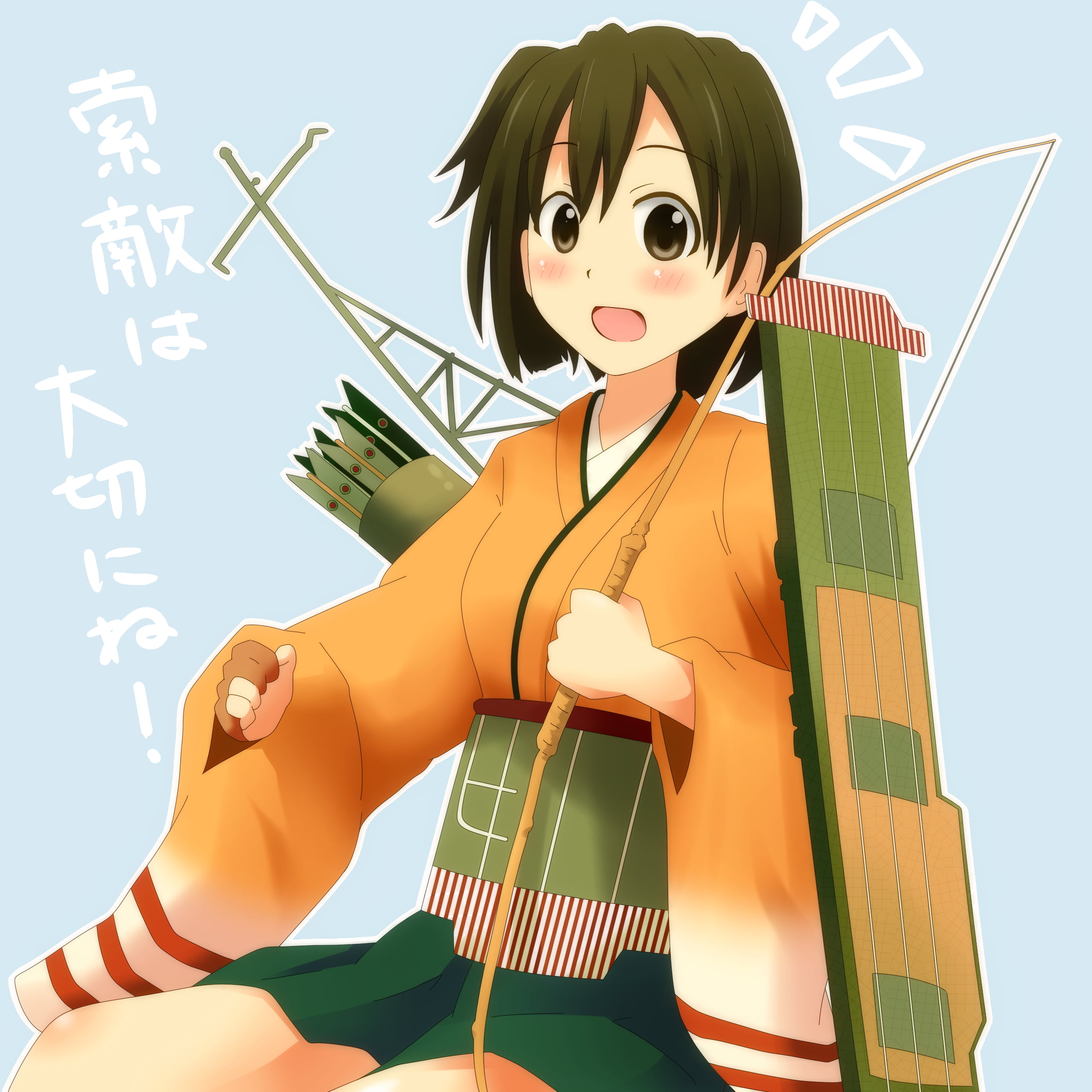 anime, anime girls, Kantai Collection, bow and arrow, Hiryuu (KanColle)