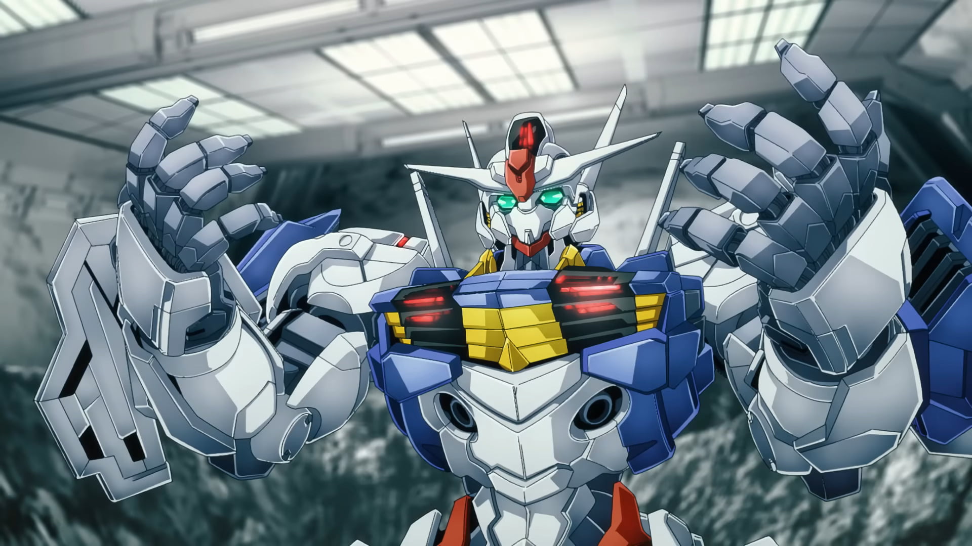 anime, Anime screenshot, Gundam, mechs, Mobile Suit Gundam THE WITCH FROM MERCURY