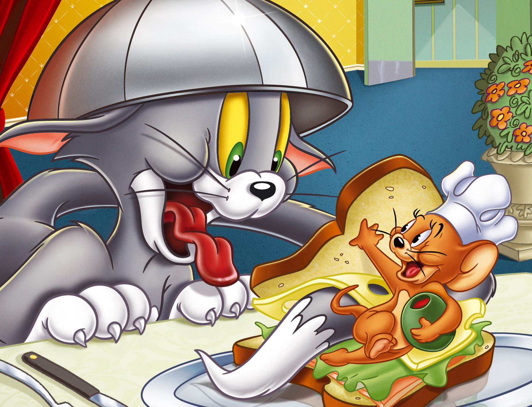 Tom And Jerry, Cartoons, Mouse, Cat, Chasing Games, Bread, House