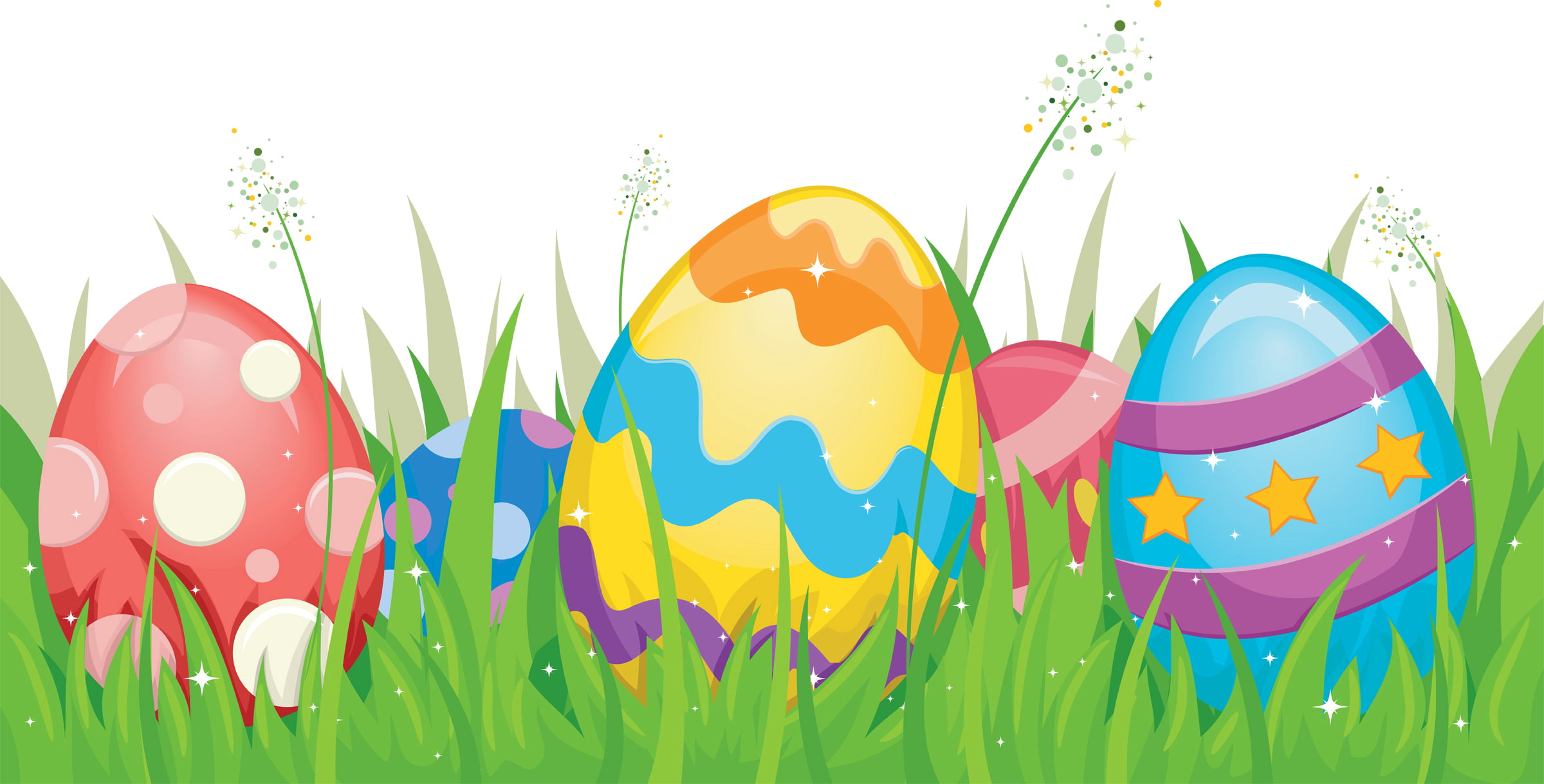 grass, eggs, spring, Easter, postcard