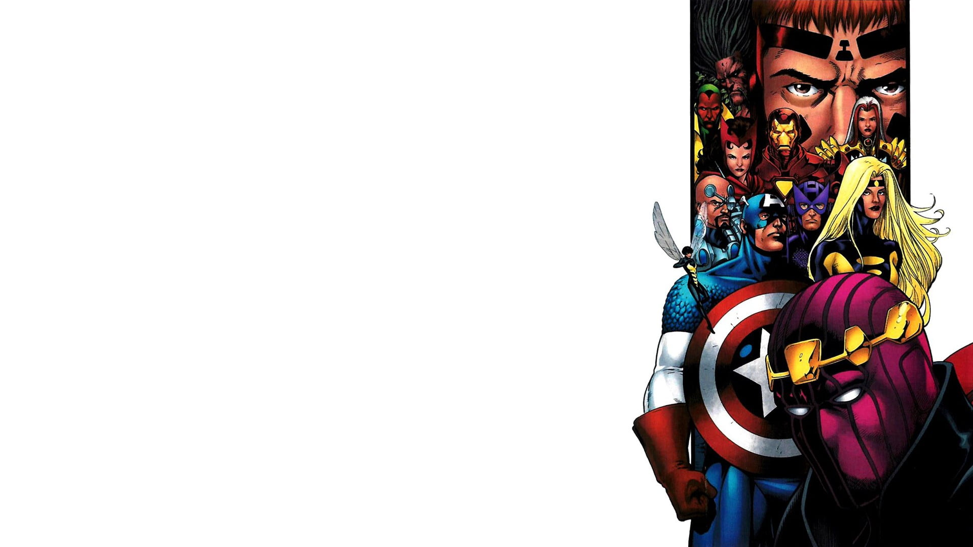 Marvel digital wallpaper, comics, Captain America, Hawkeye, Iron Man