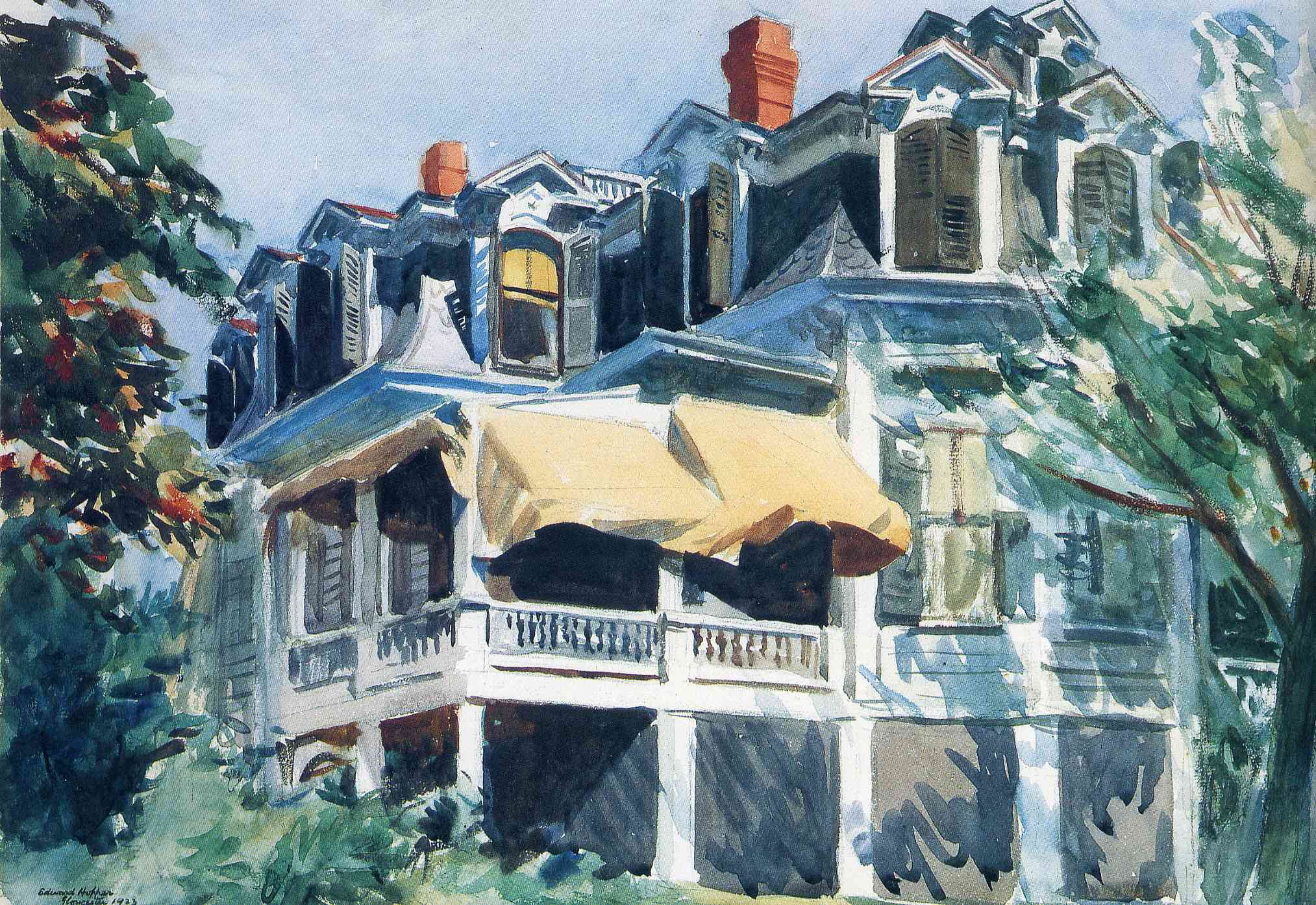 1923, Edward Hopper, The Mansard Roof
