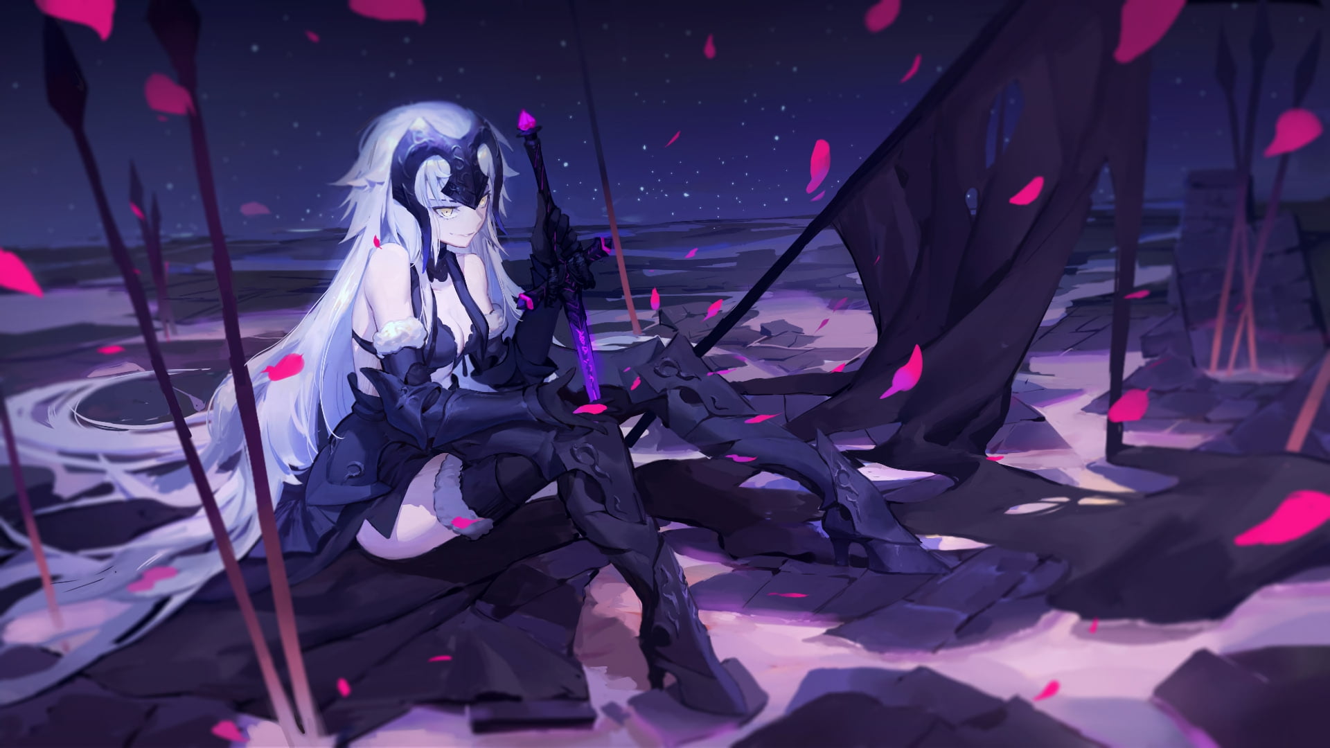 white haired female anime character, Fate/Grand Order, Jeanne d'arc alter