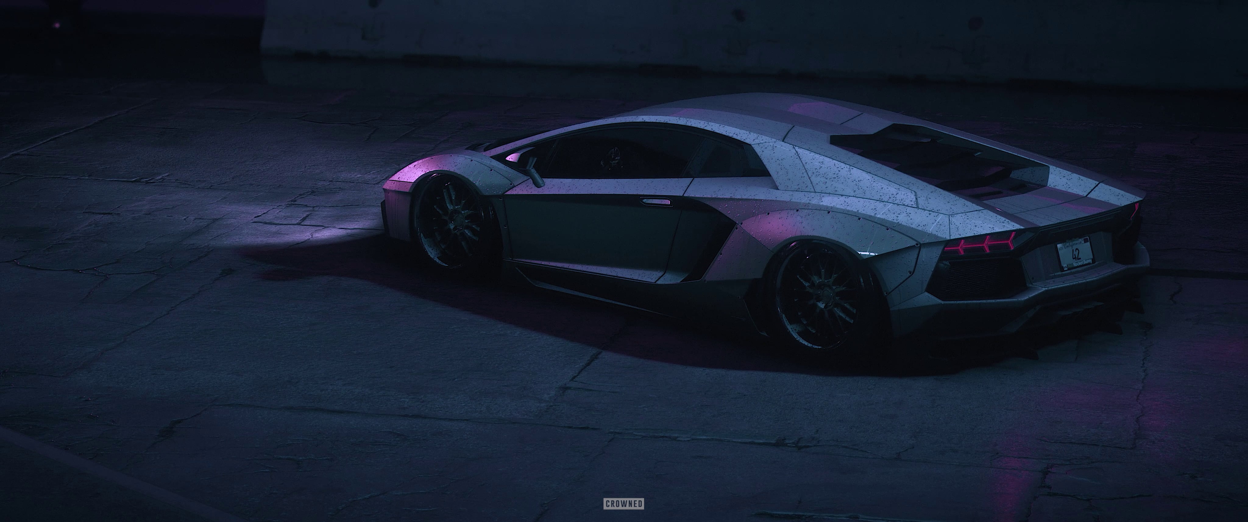 gray coupe digital wallpaper, CROWNED, Need for Speed, Lamborghini Aventador