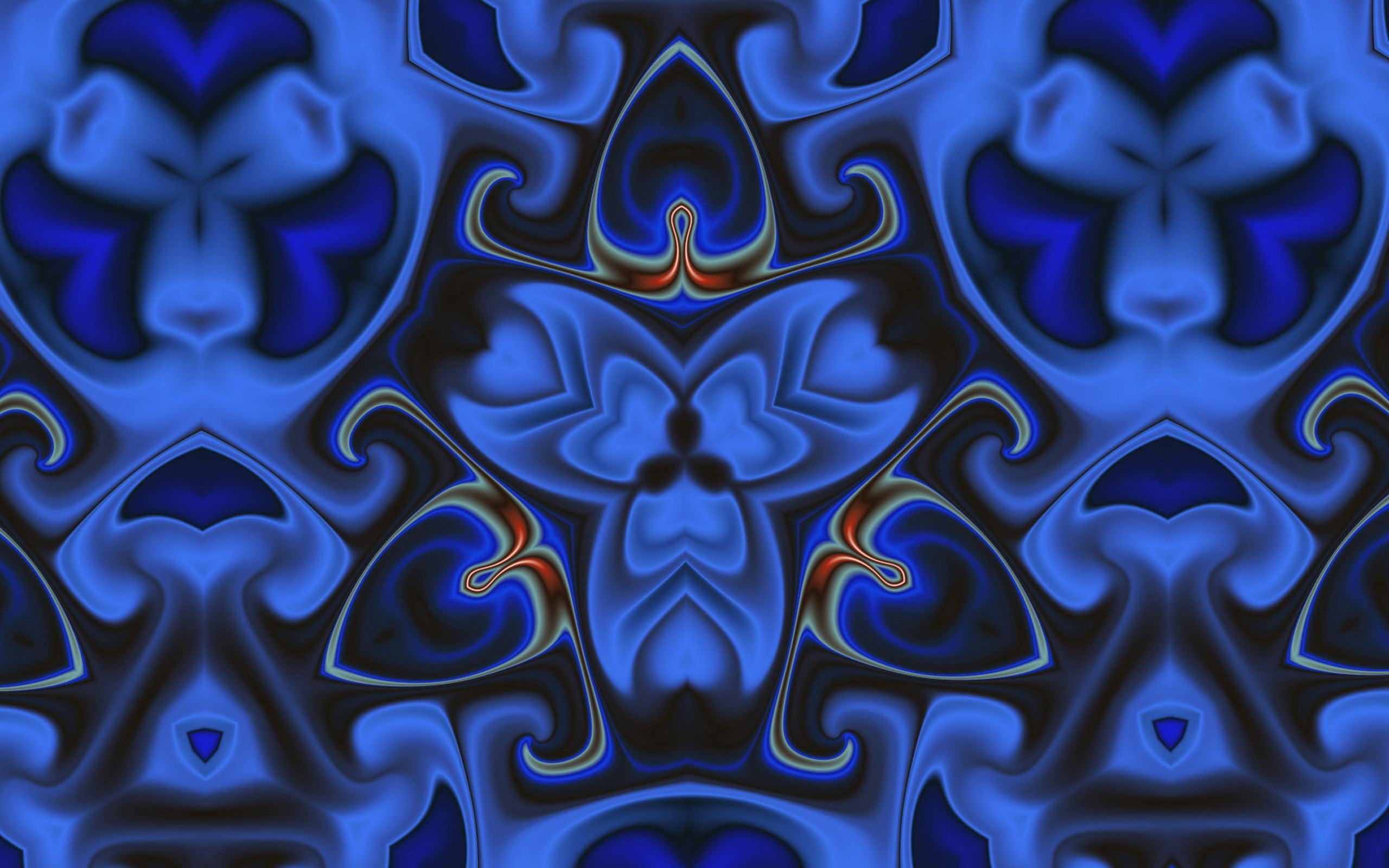 blue illusion graphic illustration, abstraction, kaleidoscope