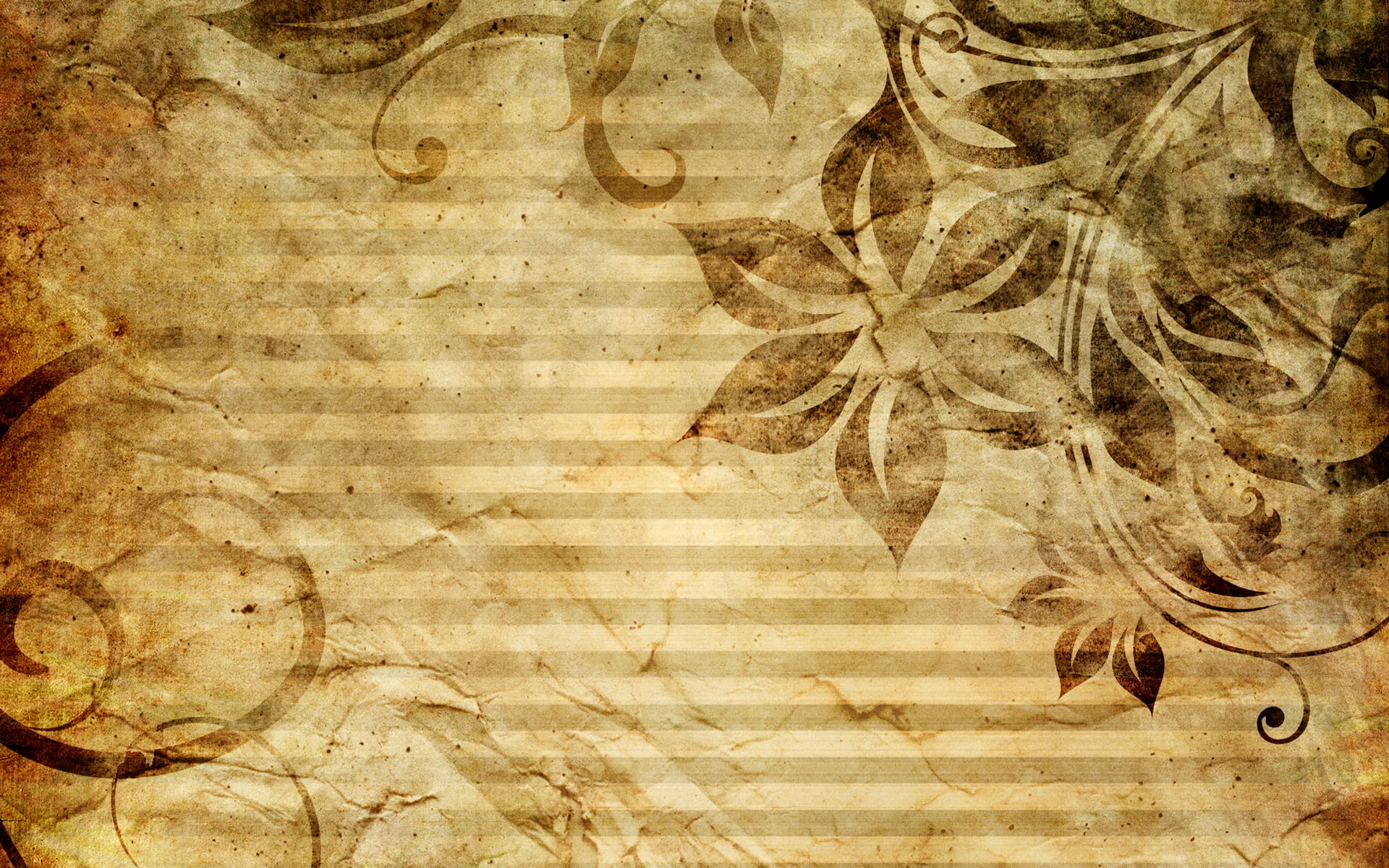 brown and beige floral textile, background, pattern, texture
