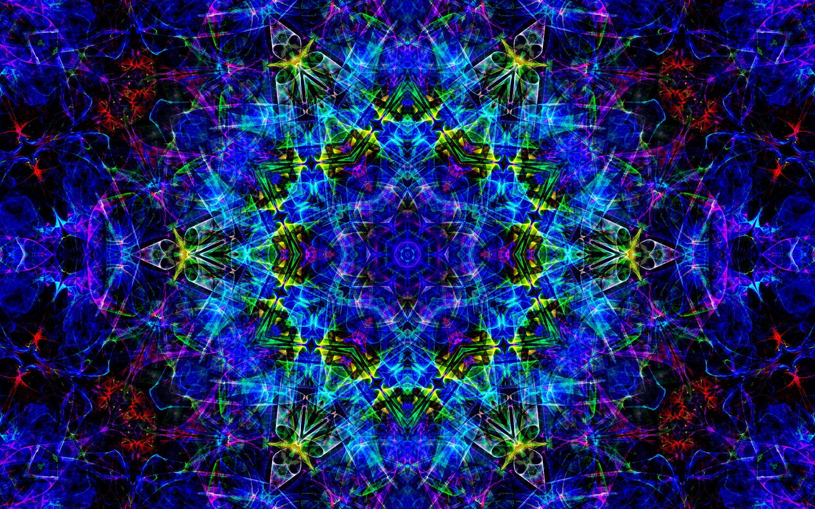 blue and red kaleidoscope, abstract, symmetry, fractal, psychedelic