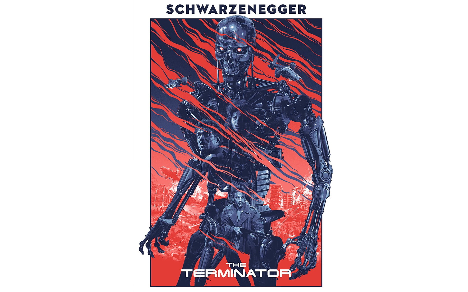The Terminator poster, movies, science fiction, fan art, Arnold Schwarzenegger