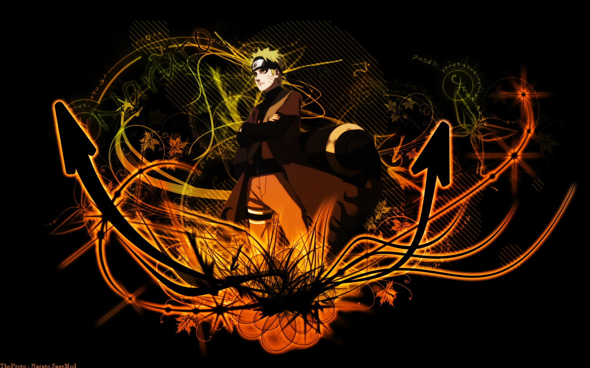 Anime, Naruto, Naruto Uzumaki, illuminated, night, glowing