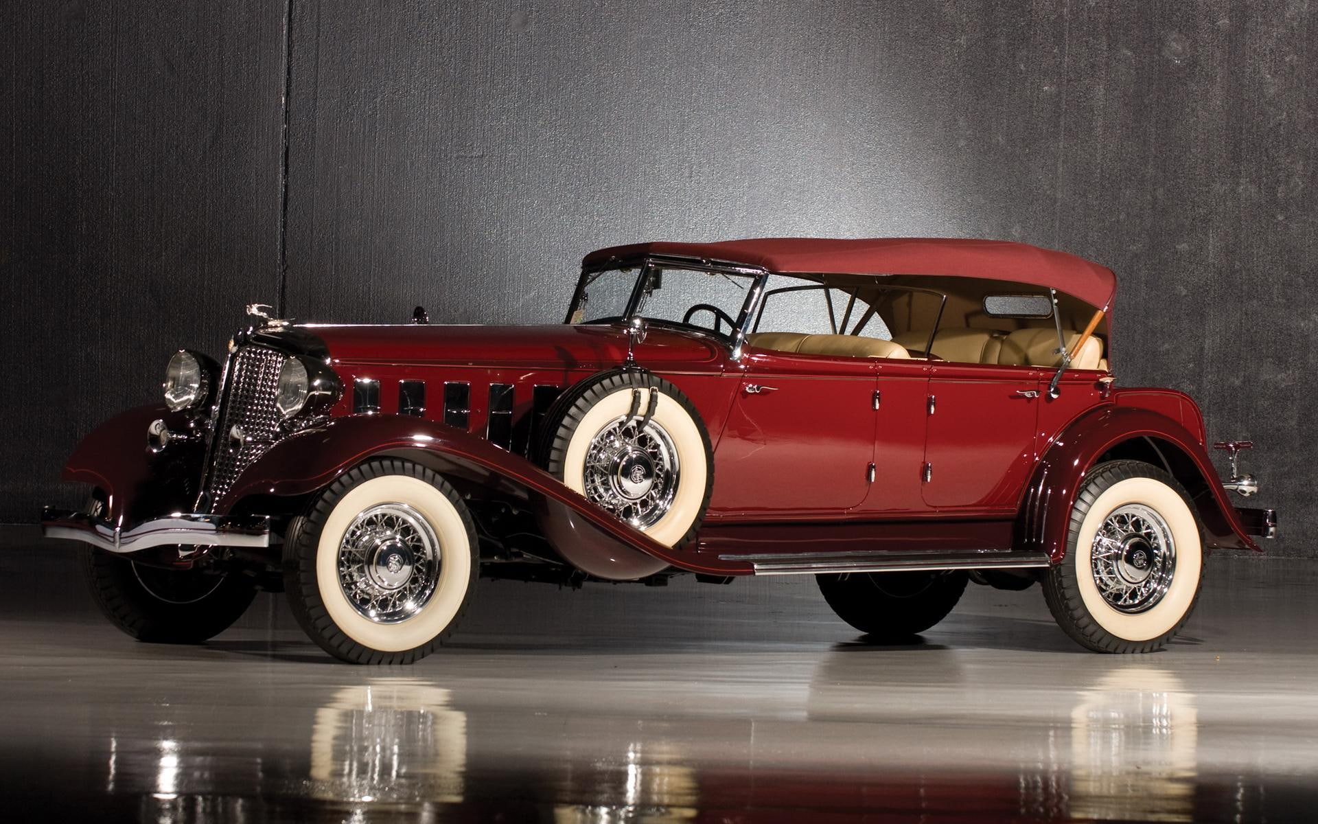 1933 Chrysler Imperial Sport Phaeton, red vintage luxury 4 door roadster