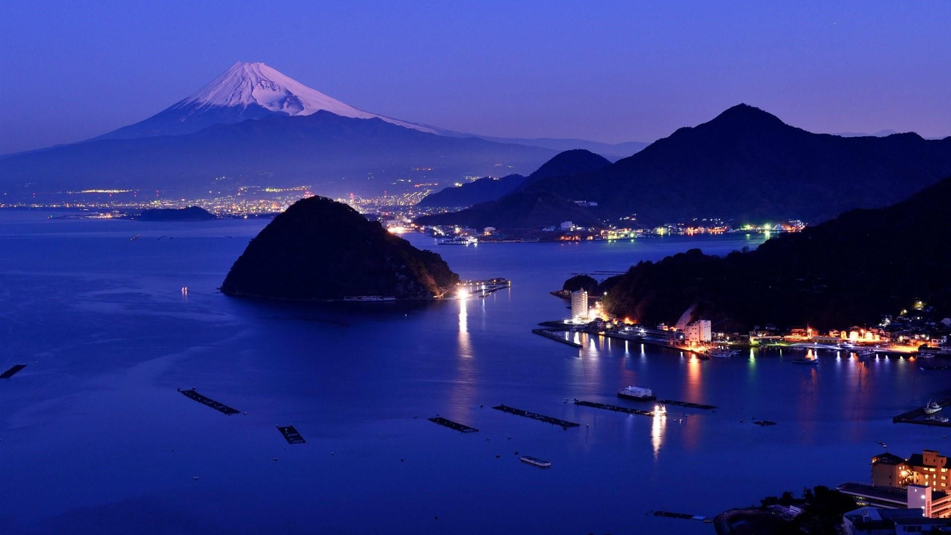 nature, sea, reflection, sky, mount fuji, mount scenery, japan