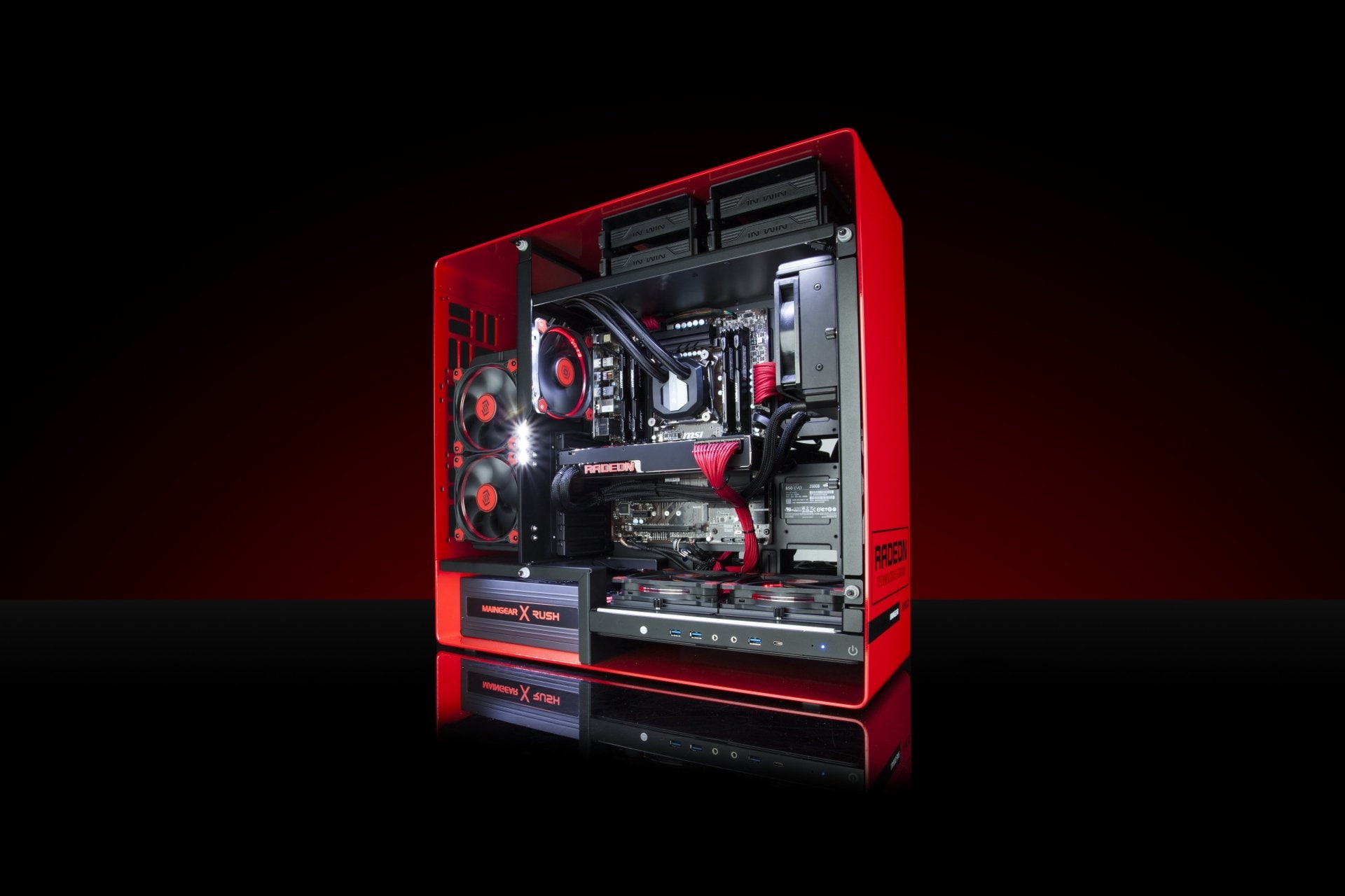 Technology, AMD, Computer, indoors, black background, studio shot