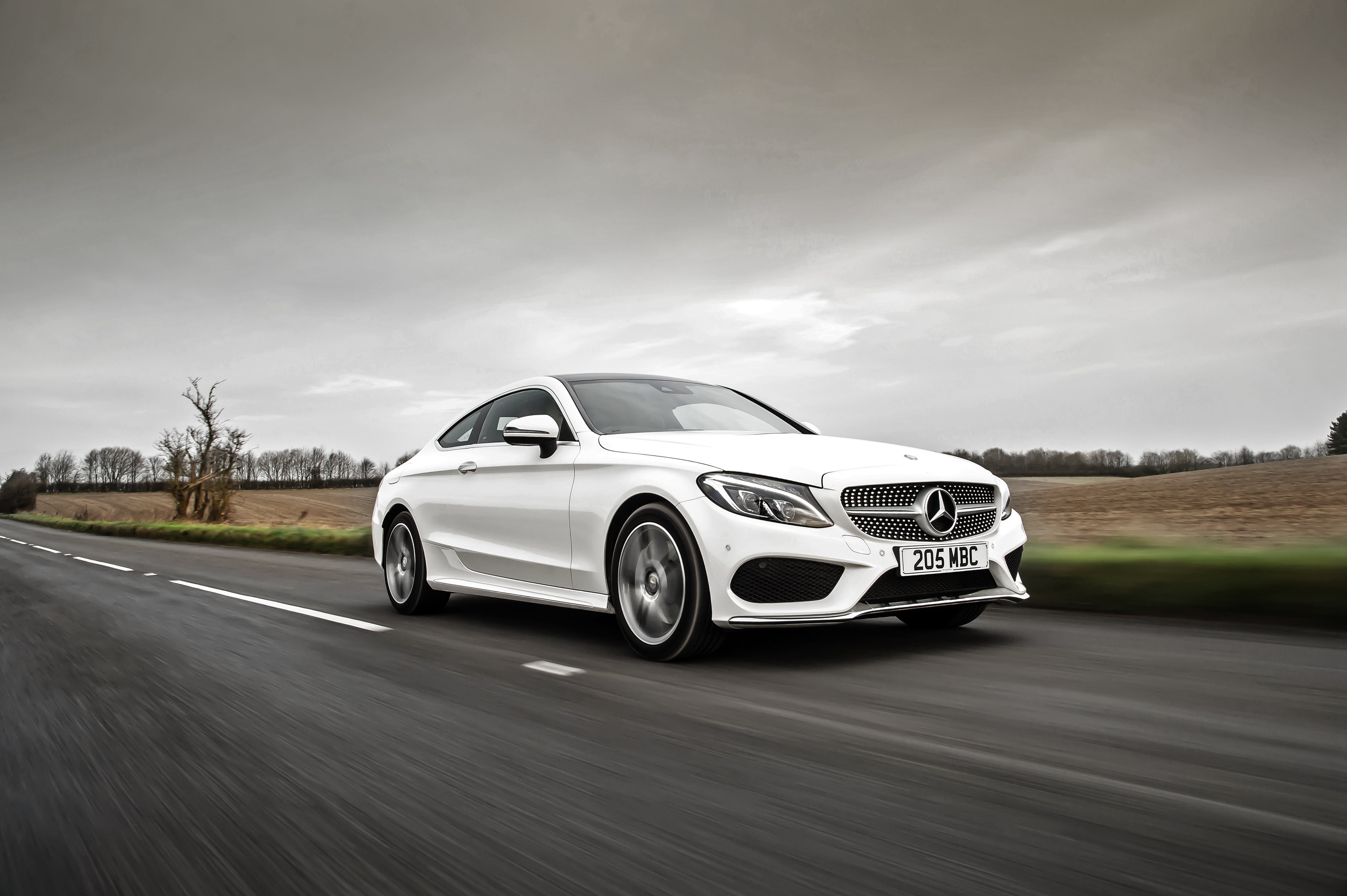 white, Mercedes-Benz, AMG, Coupe, C-Class, C205