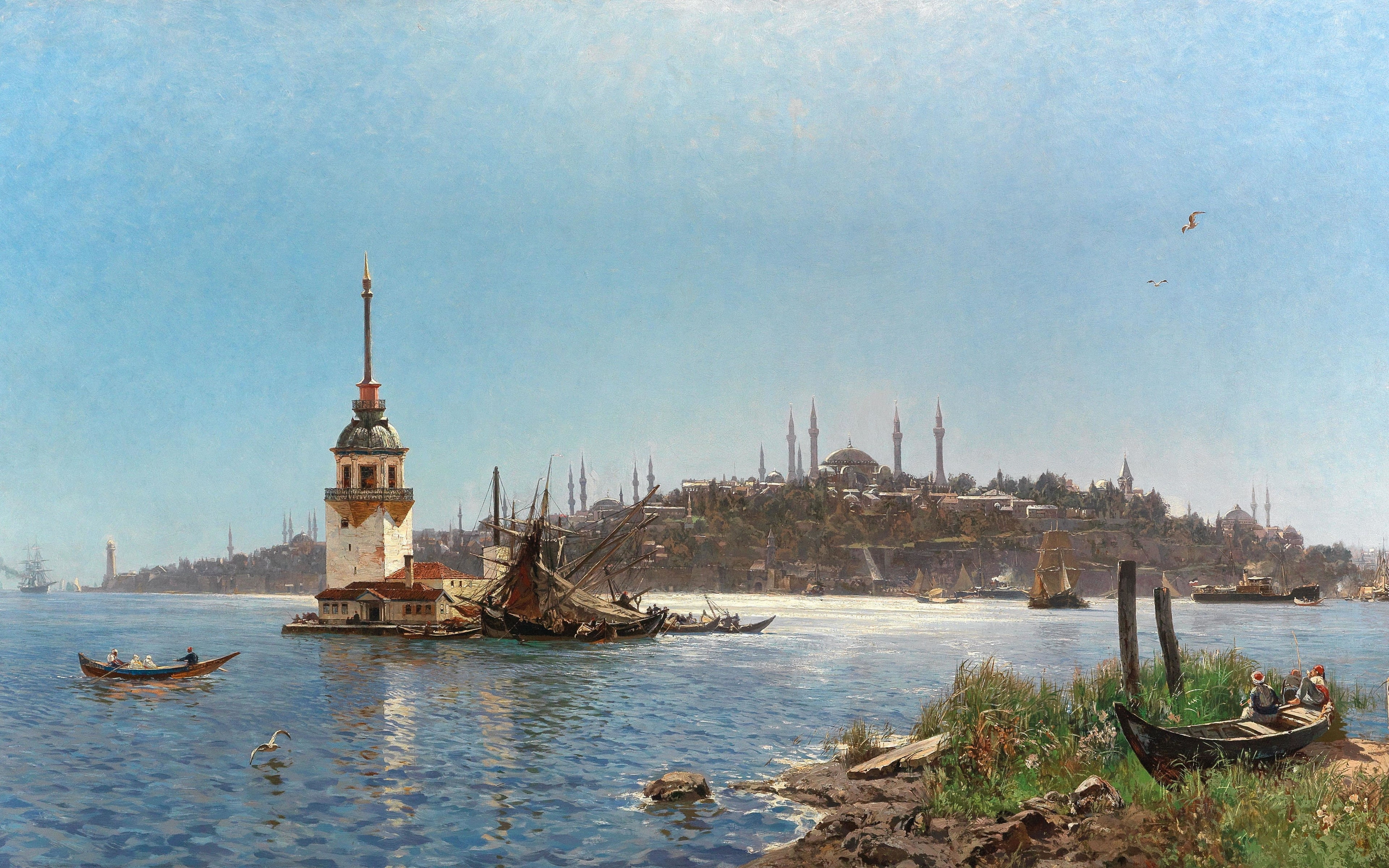 German painter, Carl Saltzmann, Carl Salzman, A view of Constantinople
