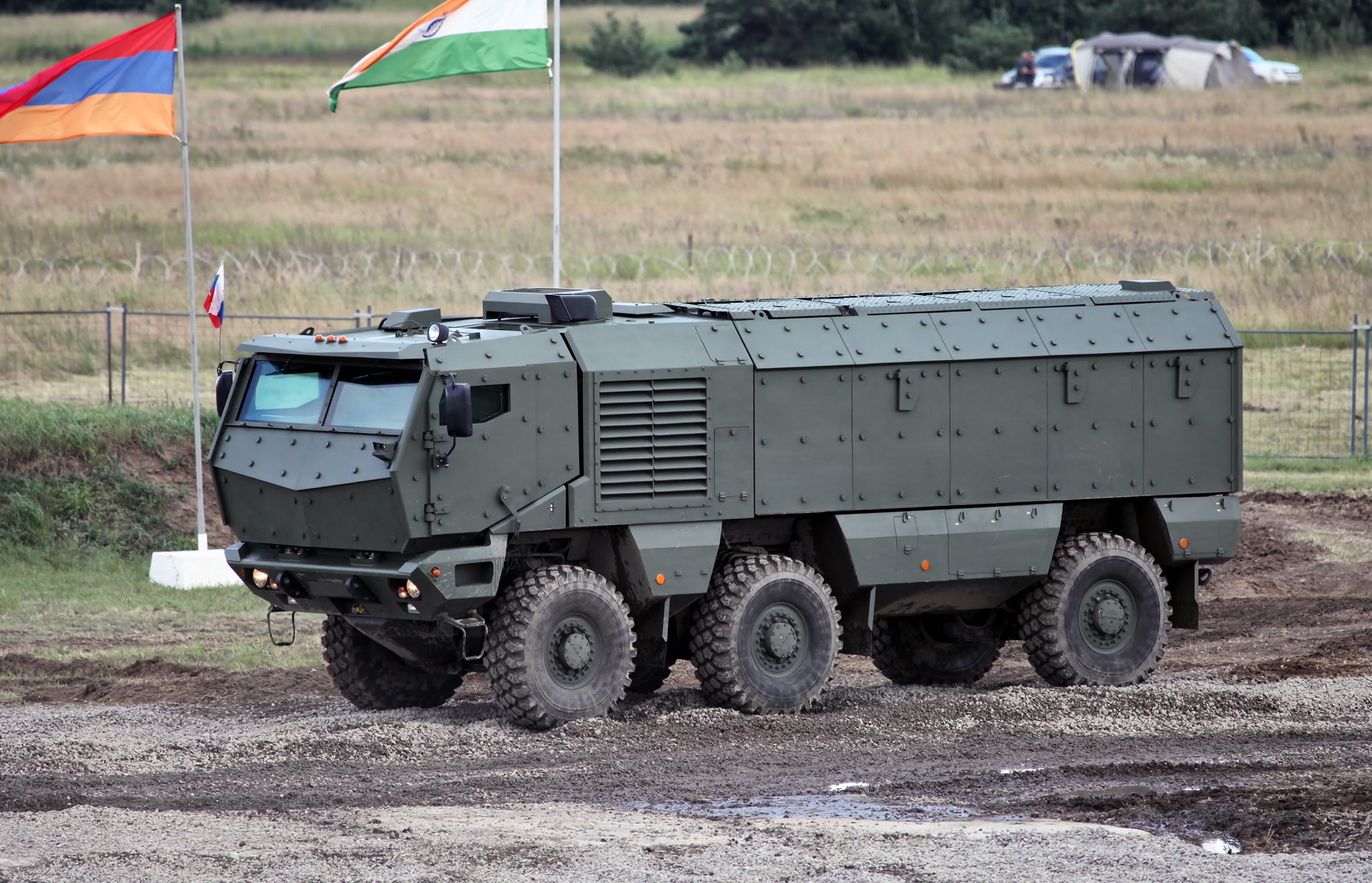 gray steel military truck, KAMAZ, Russian, Typhoon, Armored car