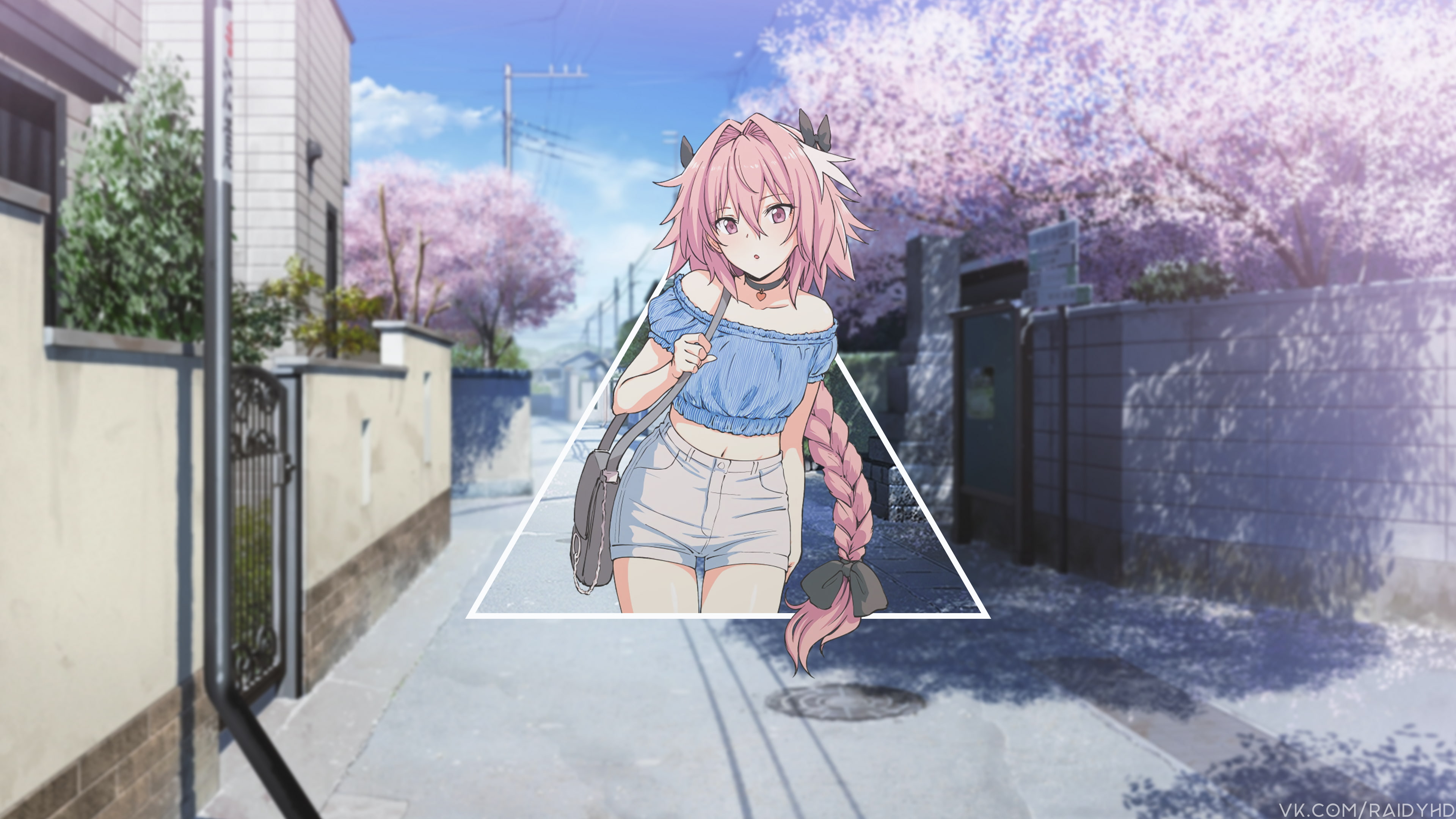 anime, picture-in-picture, urban, long hair, Astolfo (Fate/Apocrypha)