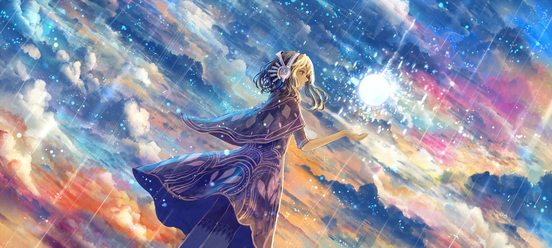 Free Download HD Wallpaper Anime Girls Original Characters Sky Rain Wallpaper Flare