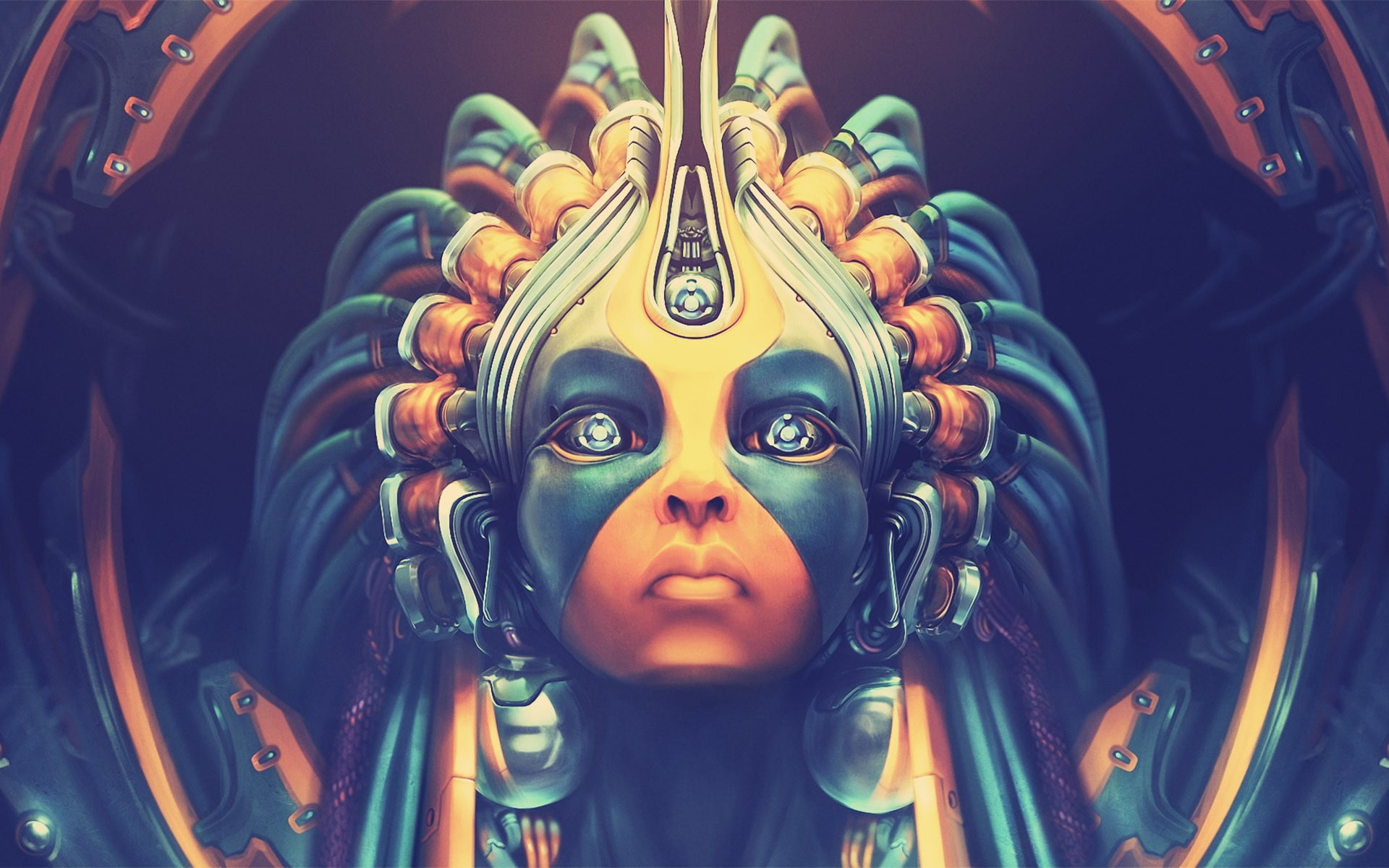 woman's face, cyberpunk, fantasy art, artwork, fantasy girl, digital art