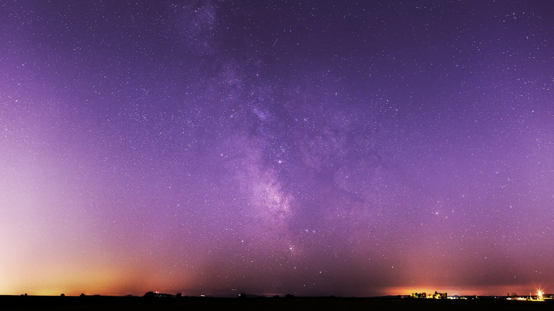 purple and white stars, landscape photography of purple skies