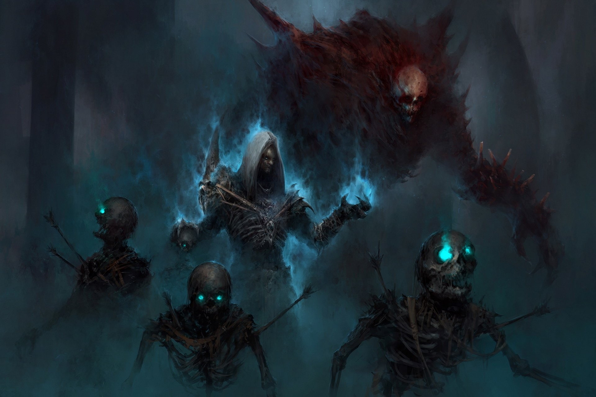 Diablo, Diablo III, Dark, Necromancer (Diablo III), Skeleton