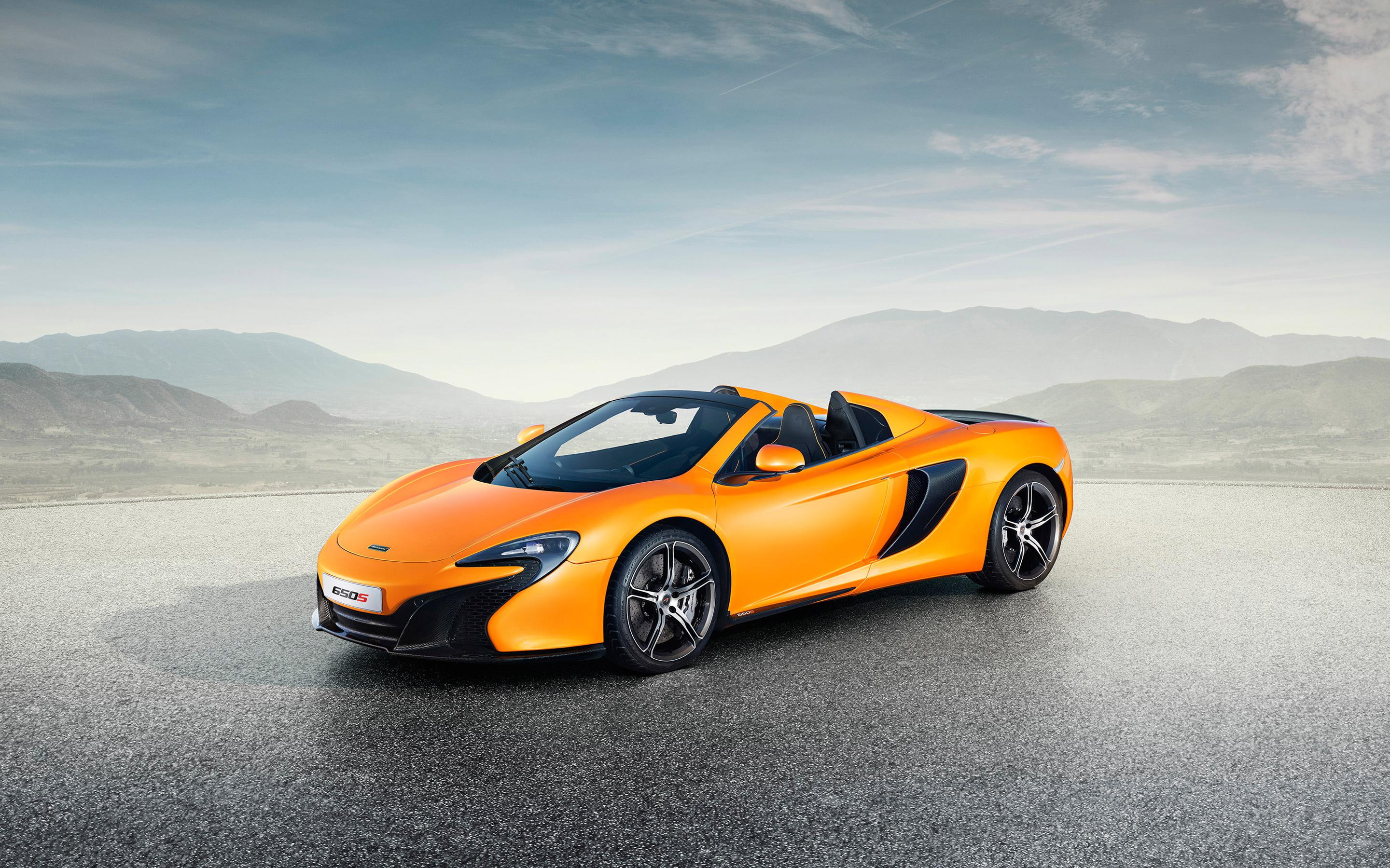 McLaren 650S Spider, yellow sports coupe, cars