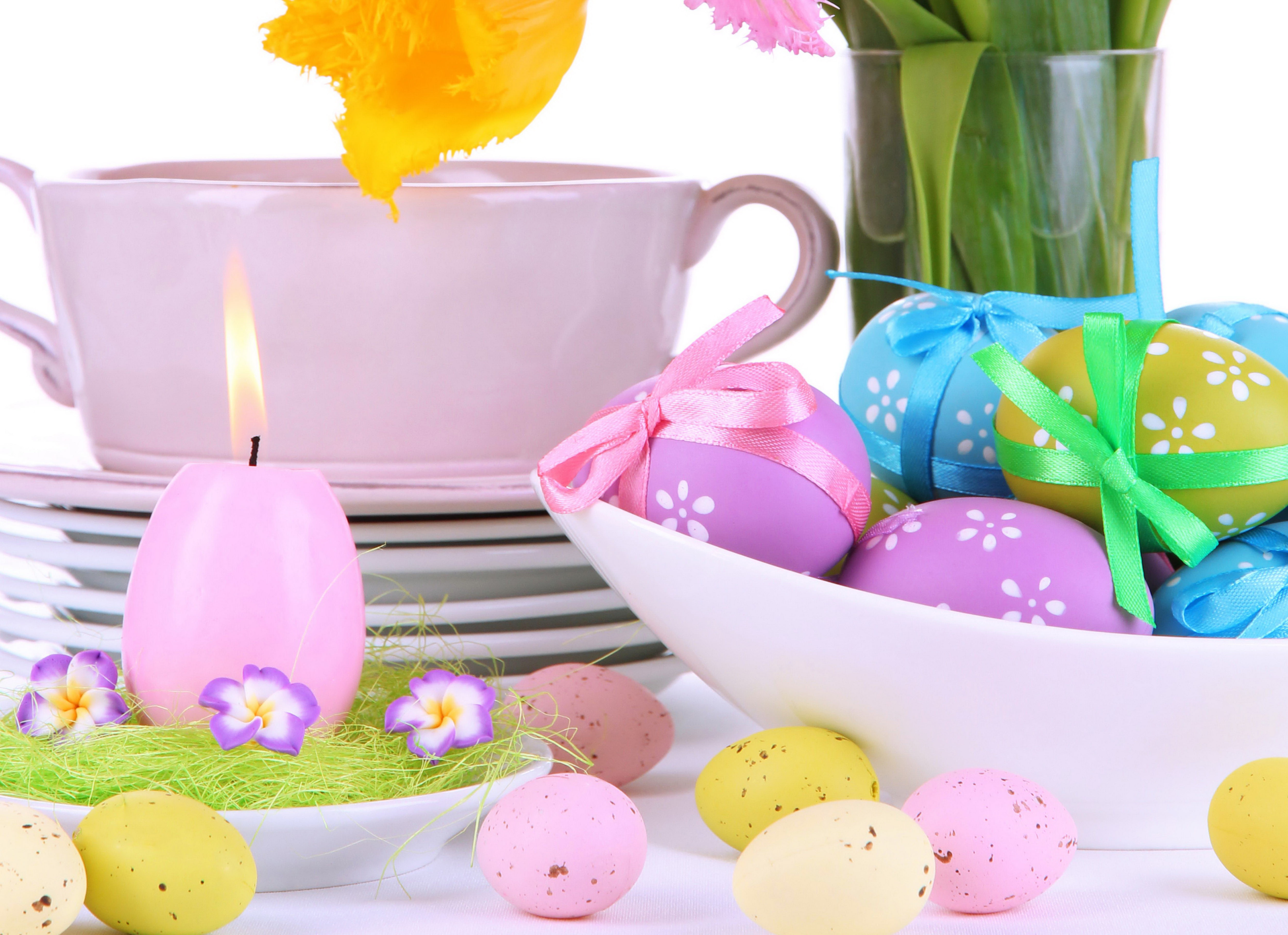 candle, eggs, Easter, spring
