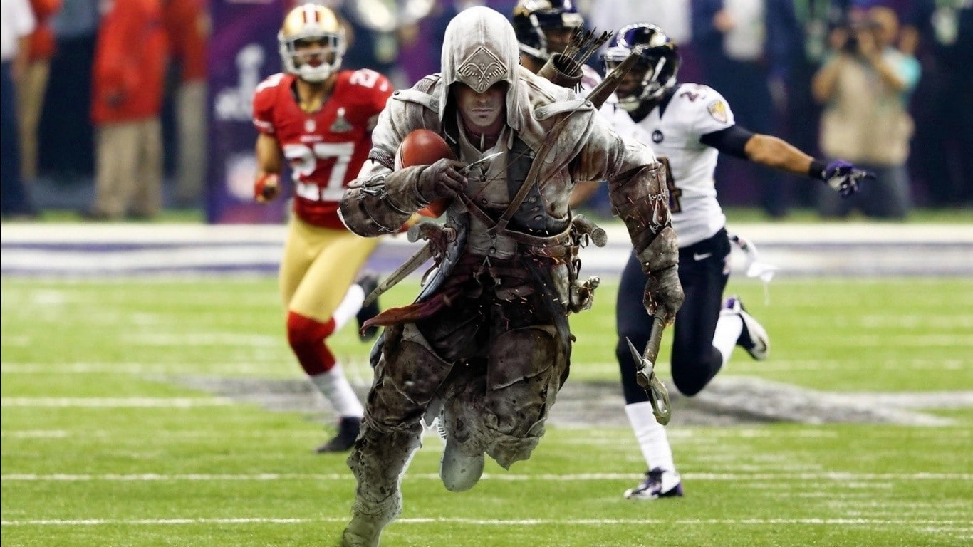 Super Bowl  Assassins Creed  NFL  Photoshop  video games  dark humor