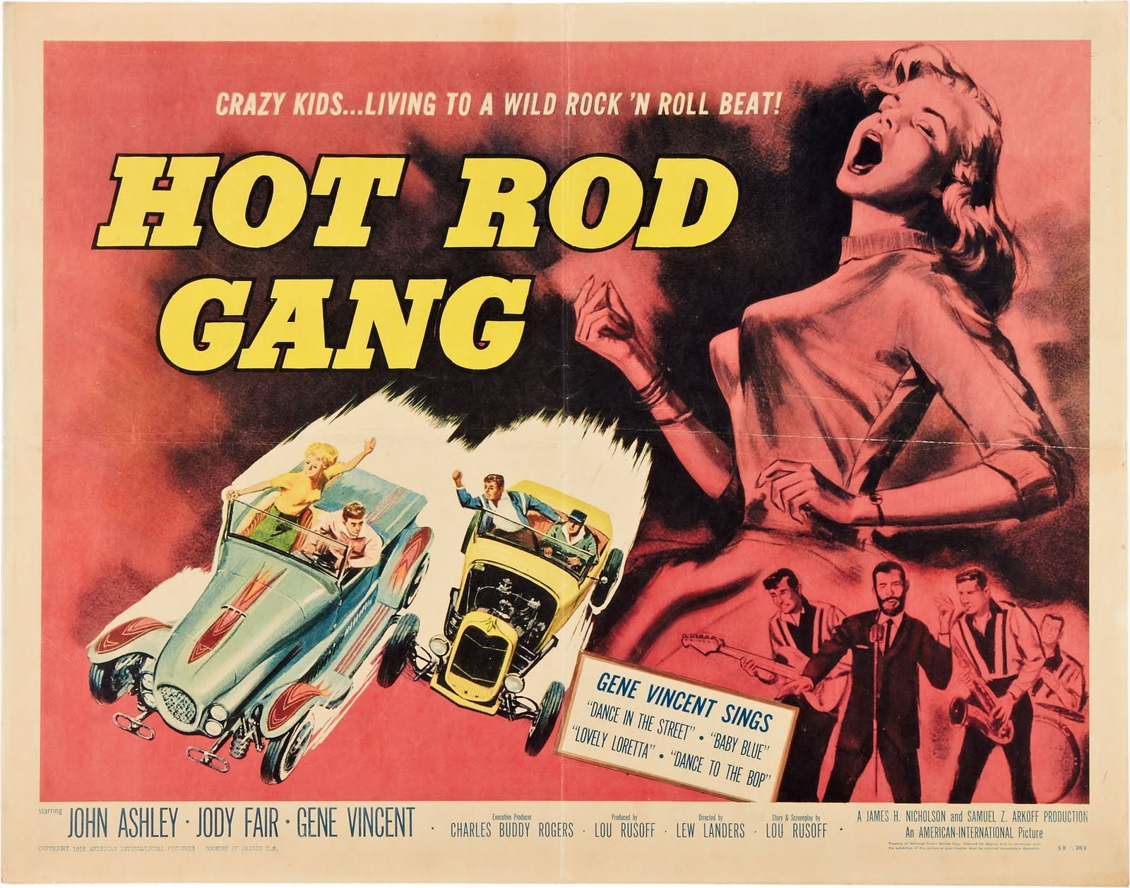 Film posters, B movies, Hot Rod Gang, human representation