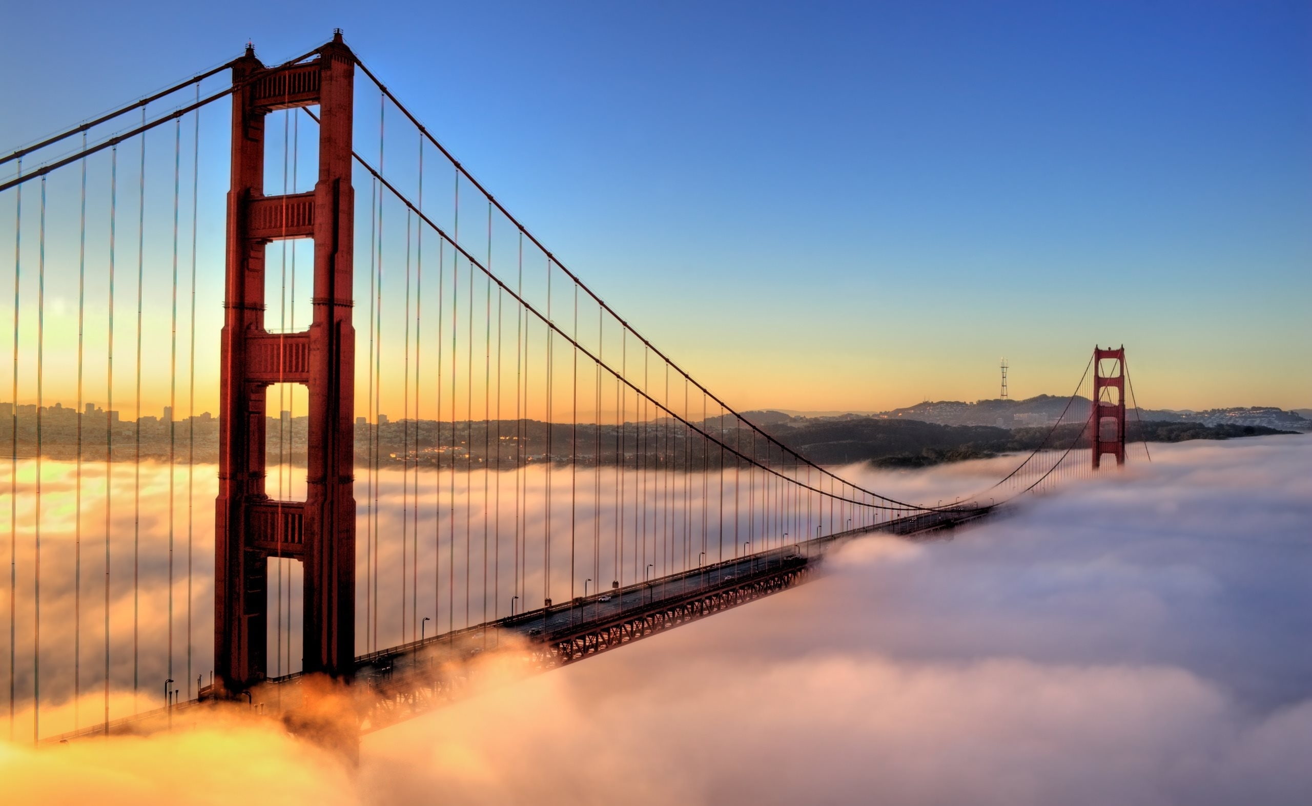 Golden Gate Bridge Enveloped by Fog, Golden Gate bridge, United States