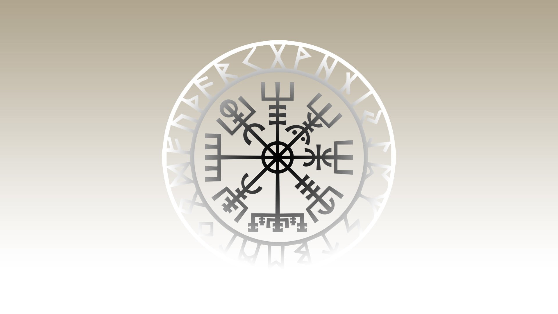 round white and black symbol, Vegvísir, Vikings, clock, time