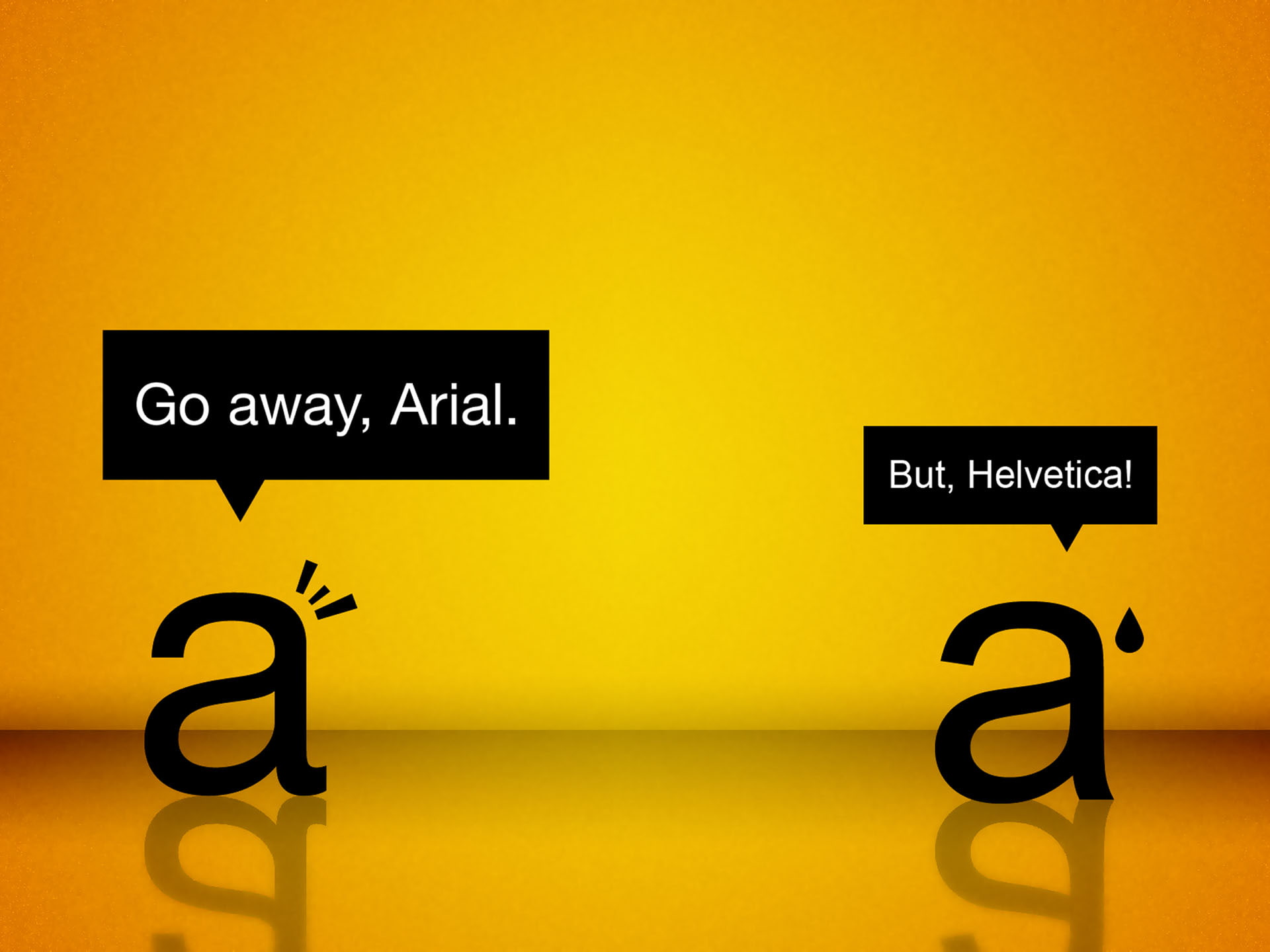Arial, Font, funny, Helvetica, Typography, yellow