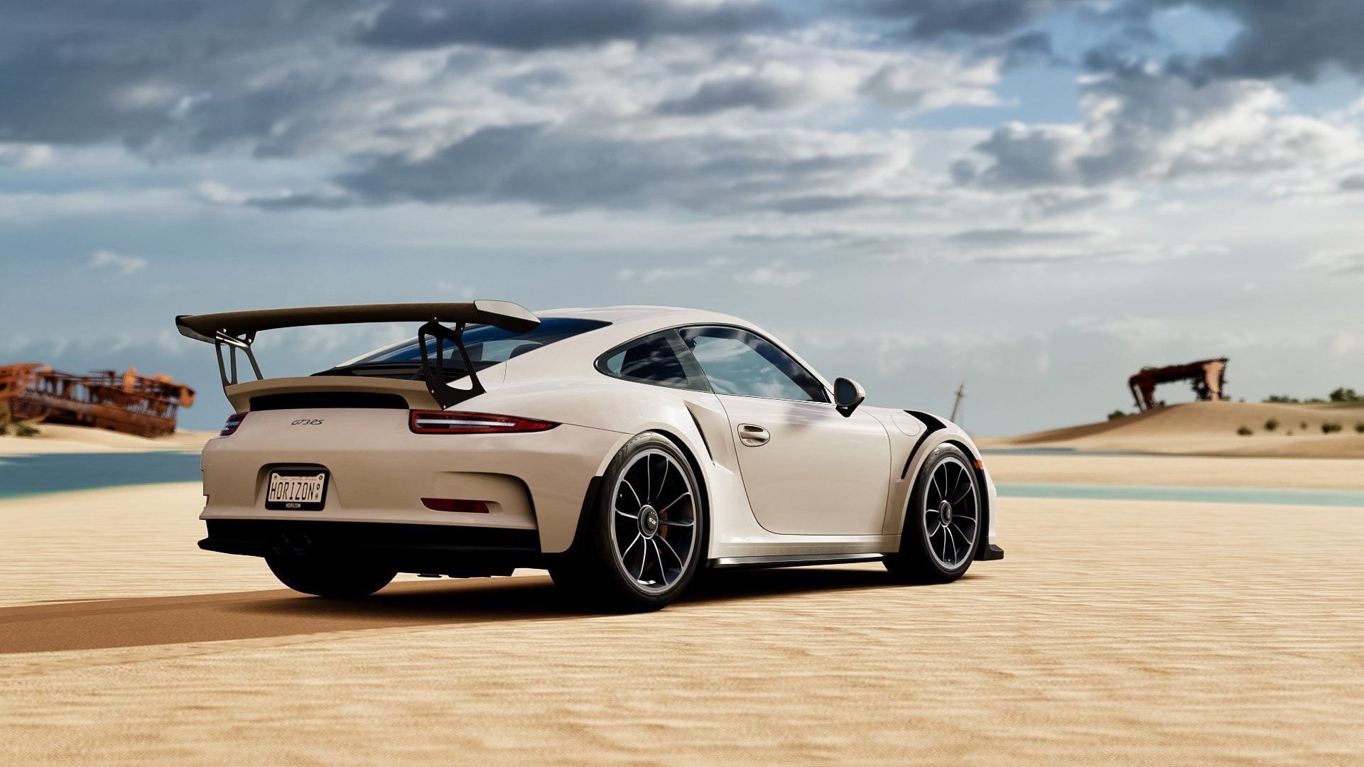Porsche, Porsche 911 GT3, Car, Sand, Sport Car, Vehicle, White Car