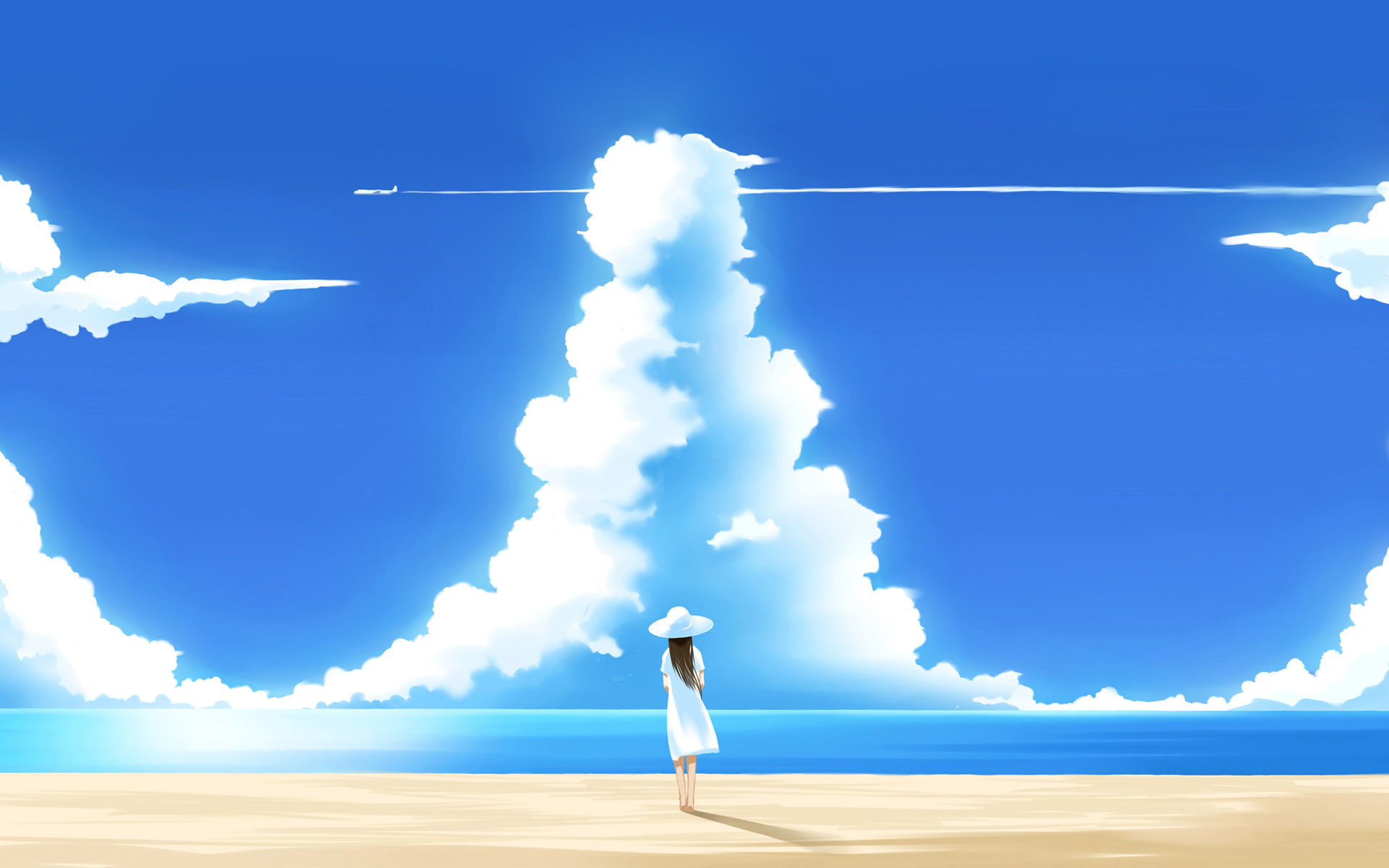 Blue Sky Clouds Anime HD, cartoon/comic