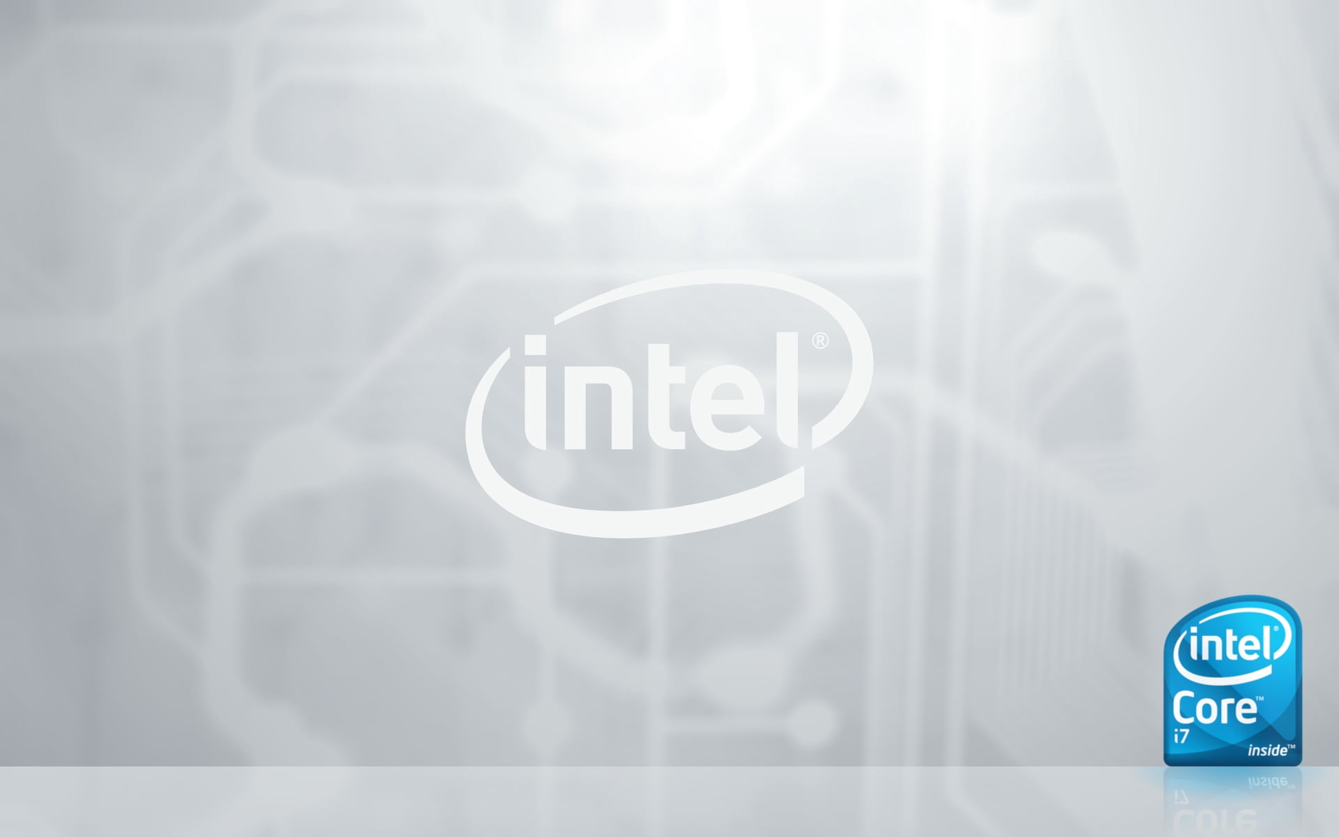 Intel logo, firm, processor, cpu, blue, grey, backgrounds, illustration