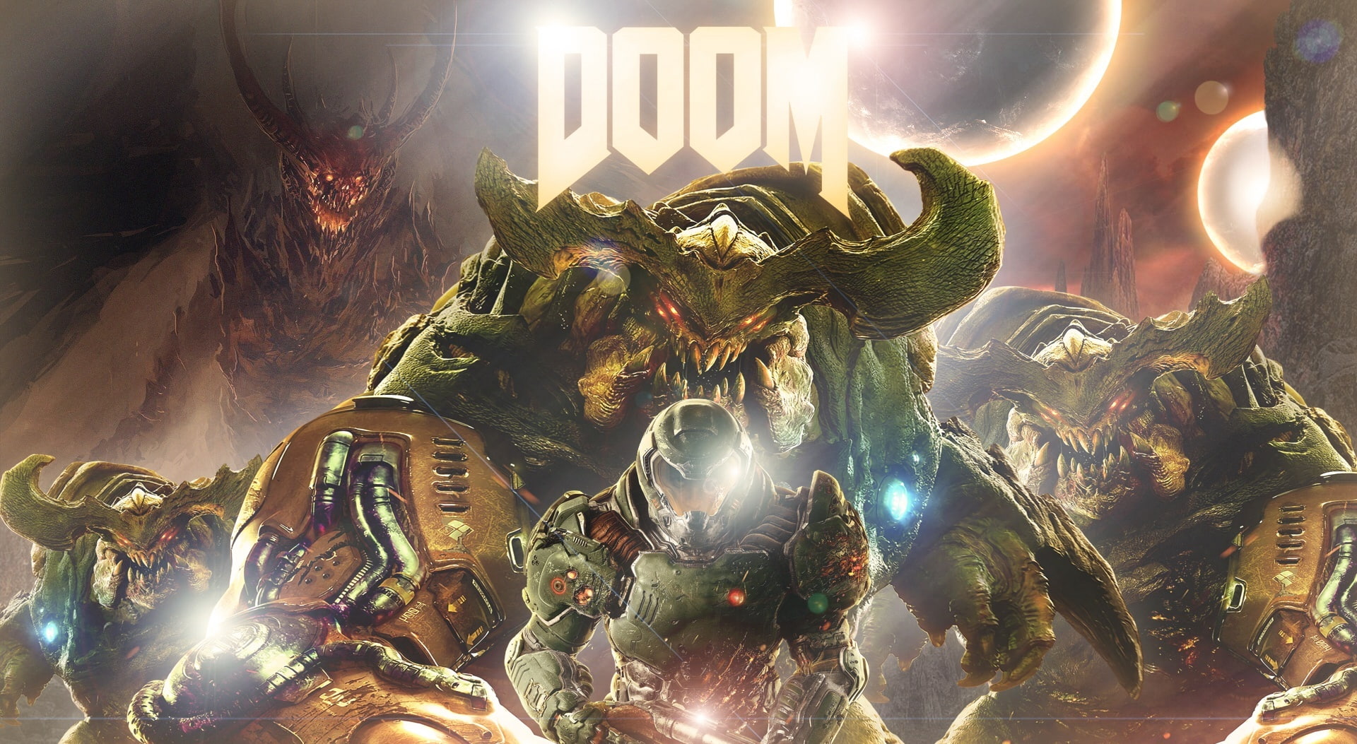 Doom 4, Doom logo, Games, Other Games, Monsters, 2016, Weapons
