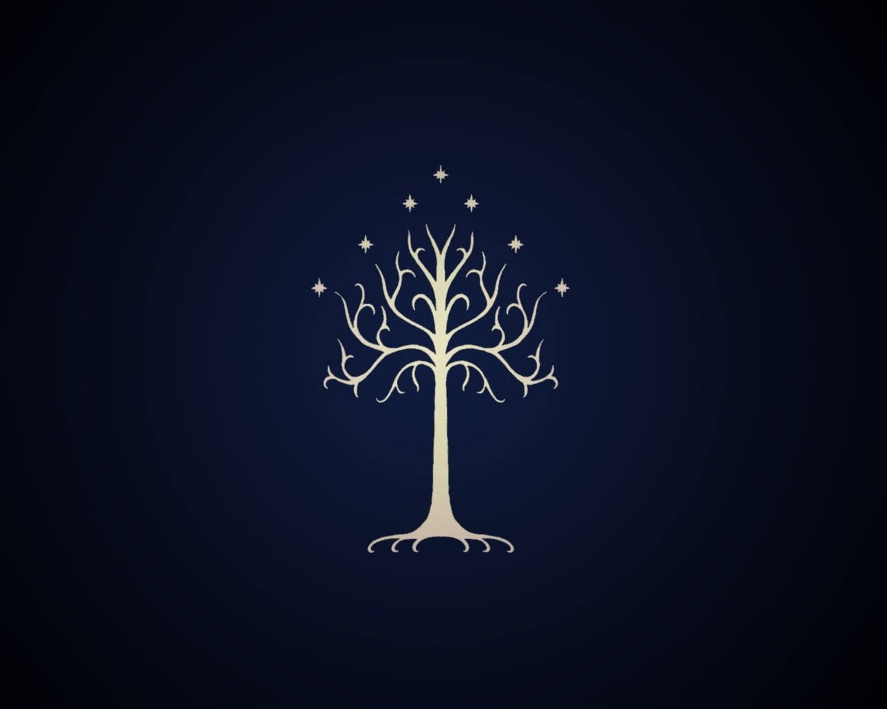 white tree illustration, The Lord of the Rings, sigils, trees