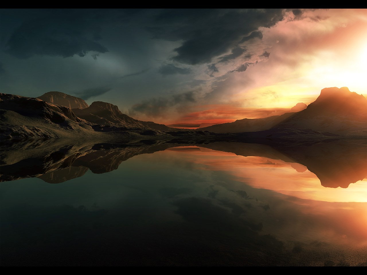 reflection, sky, scenics - nature, cloud - sky, tranquility
