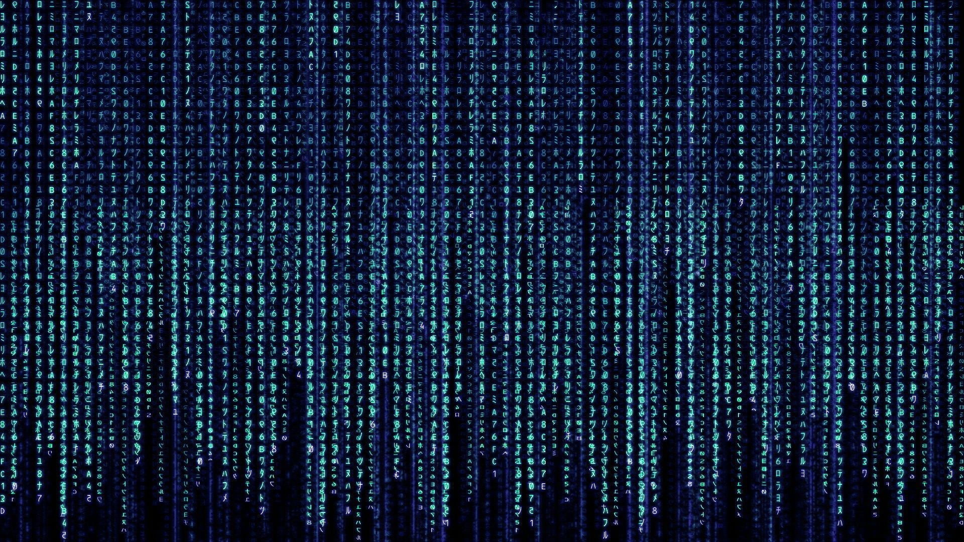 matrix code wallpaper, blue, kanji, The Matrix, backgrounds, pattern