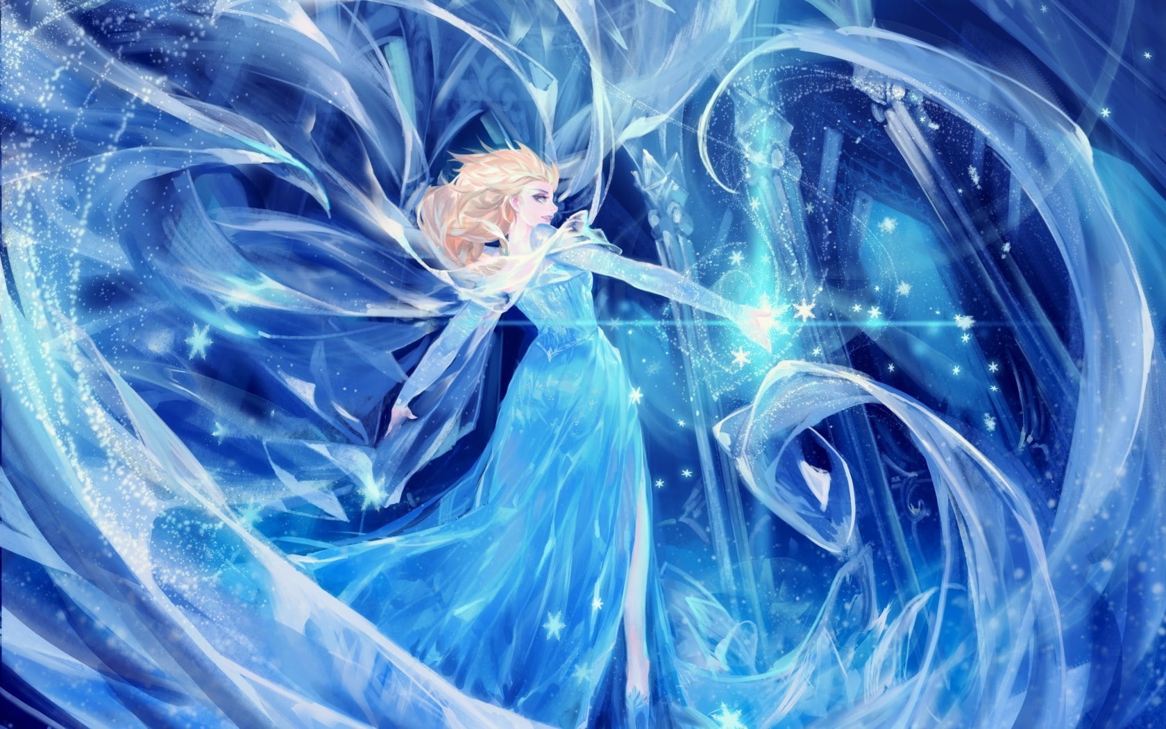 artwork, Frozen (movie), ice, movies, Princess Elsa