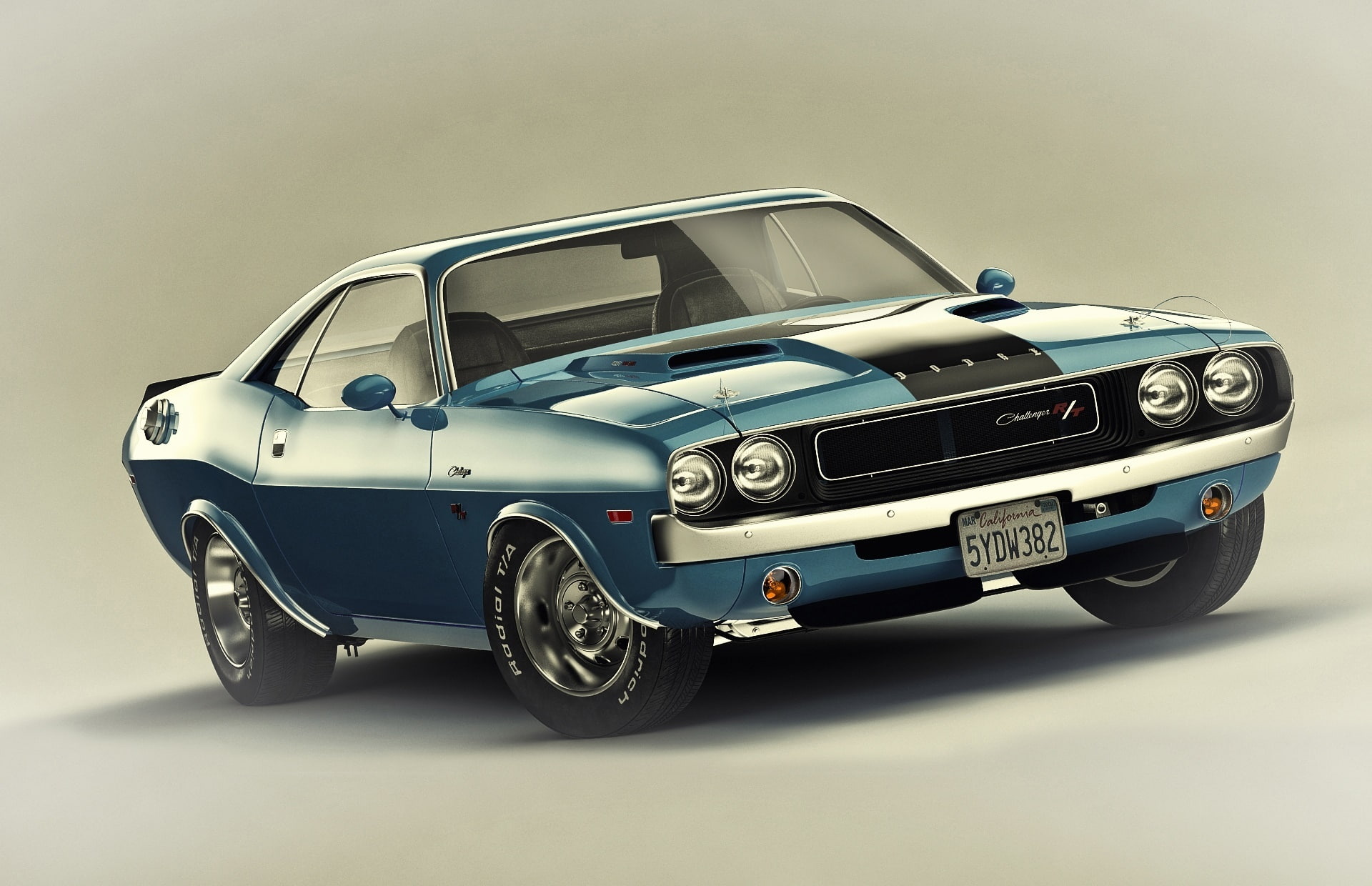 blue Dodge coupe, Muscle, Challenger, Car, 1970, R/T, motor vehicle