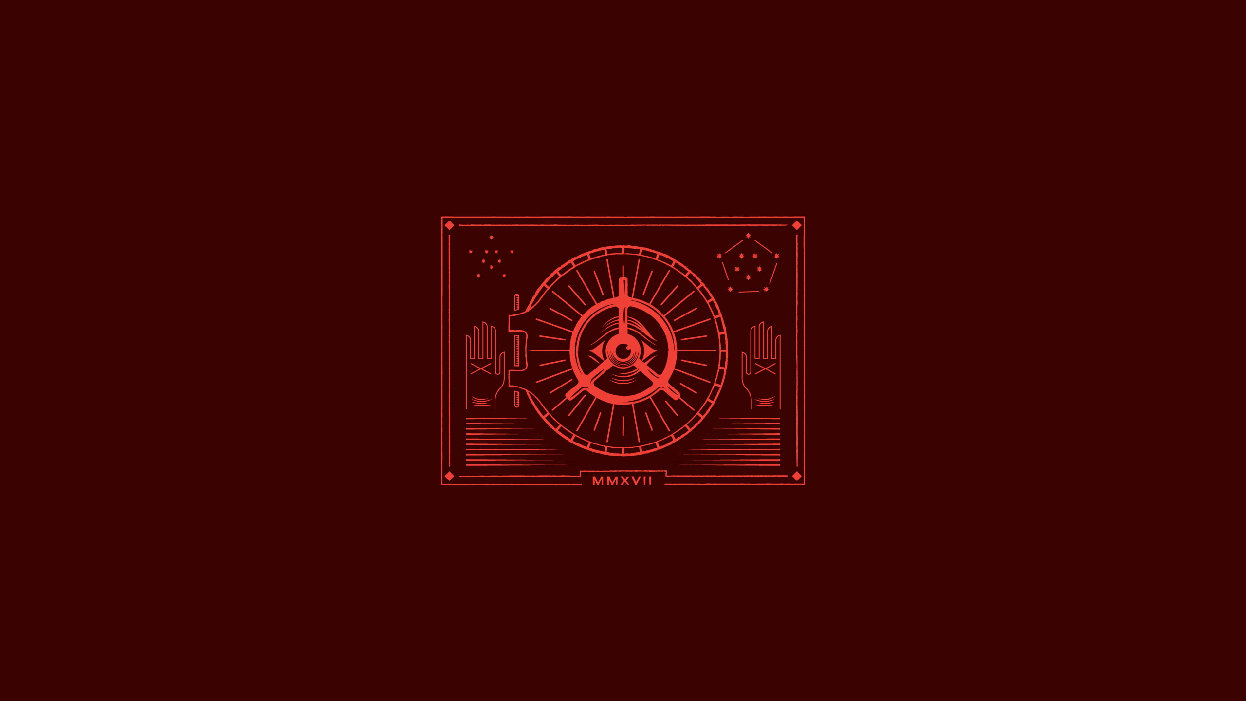 vault, red, red background, minimalism, Illuminati, the all seeing eye