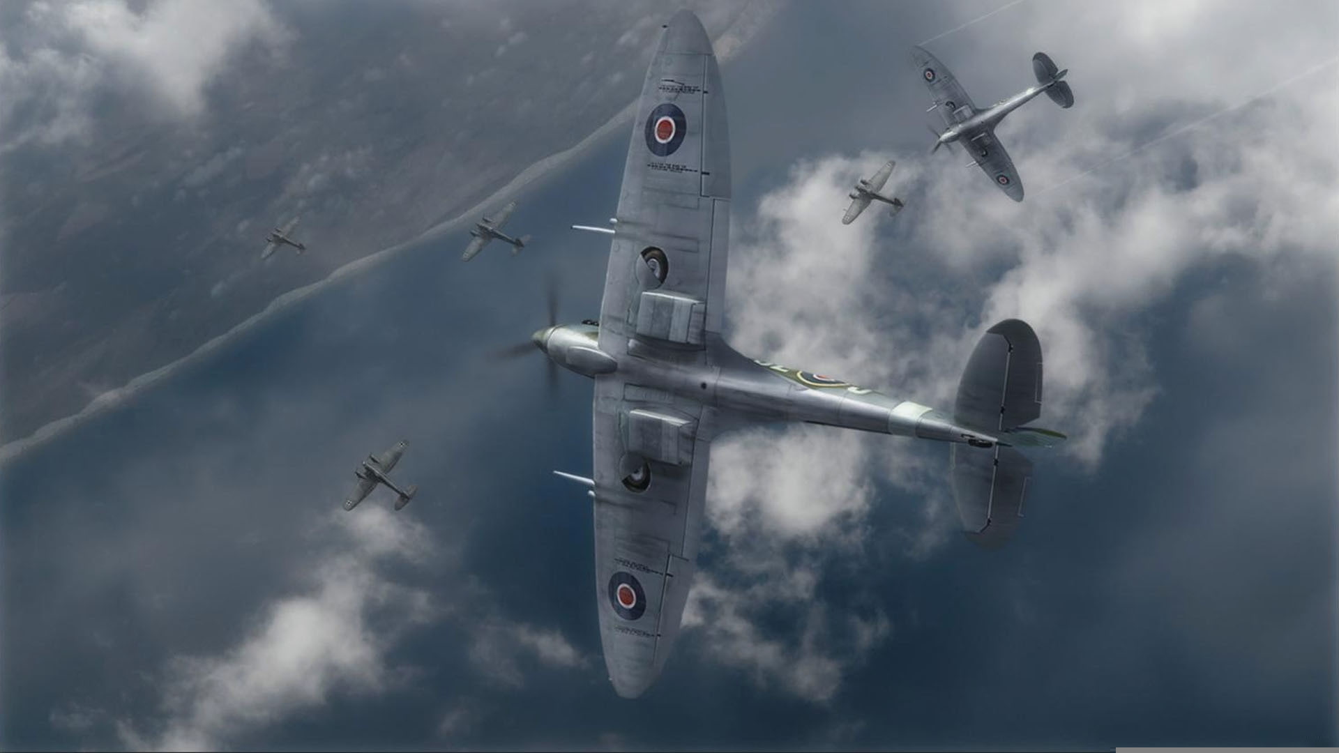 coast, graphics, art, Spitfire, the side, Supermarine, he-111