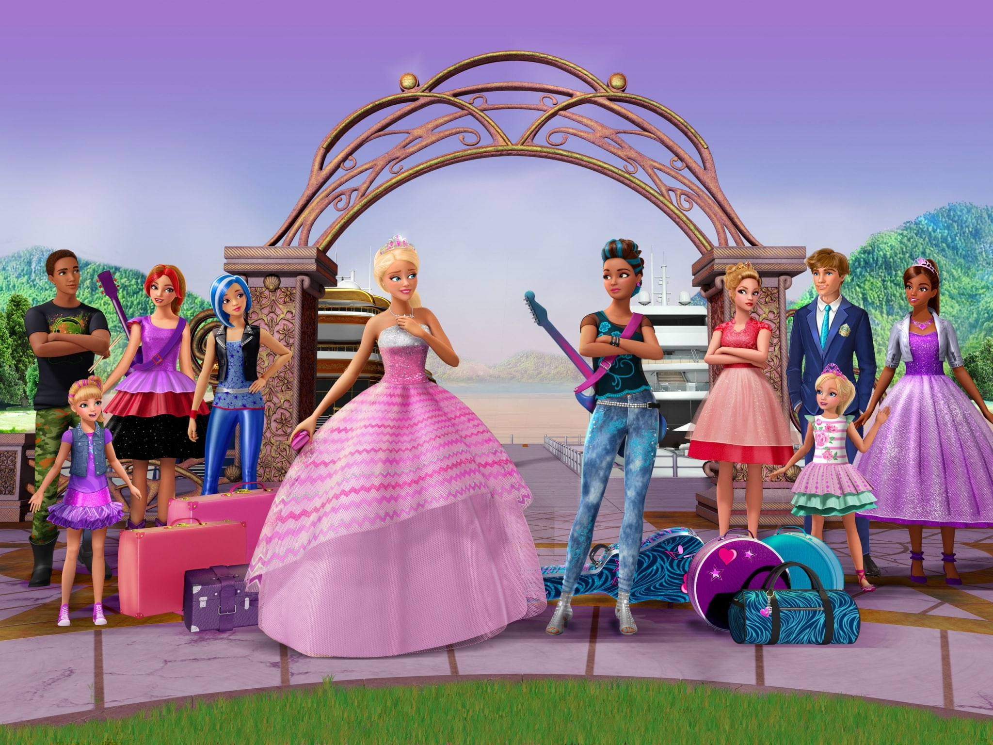barbie  desktop backgrounds, child, group of people, full length