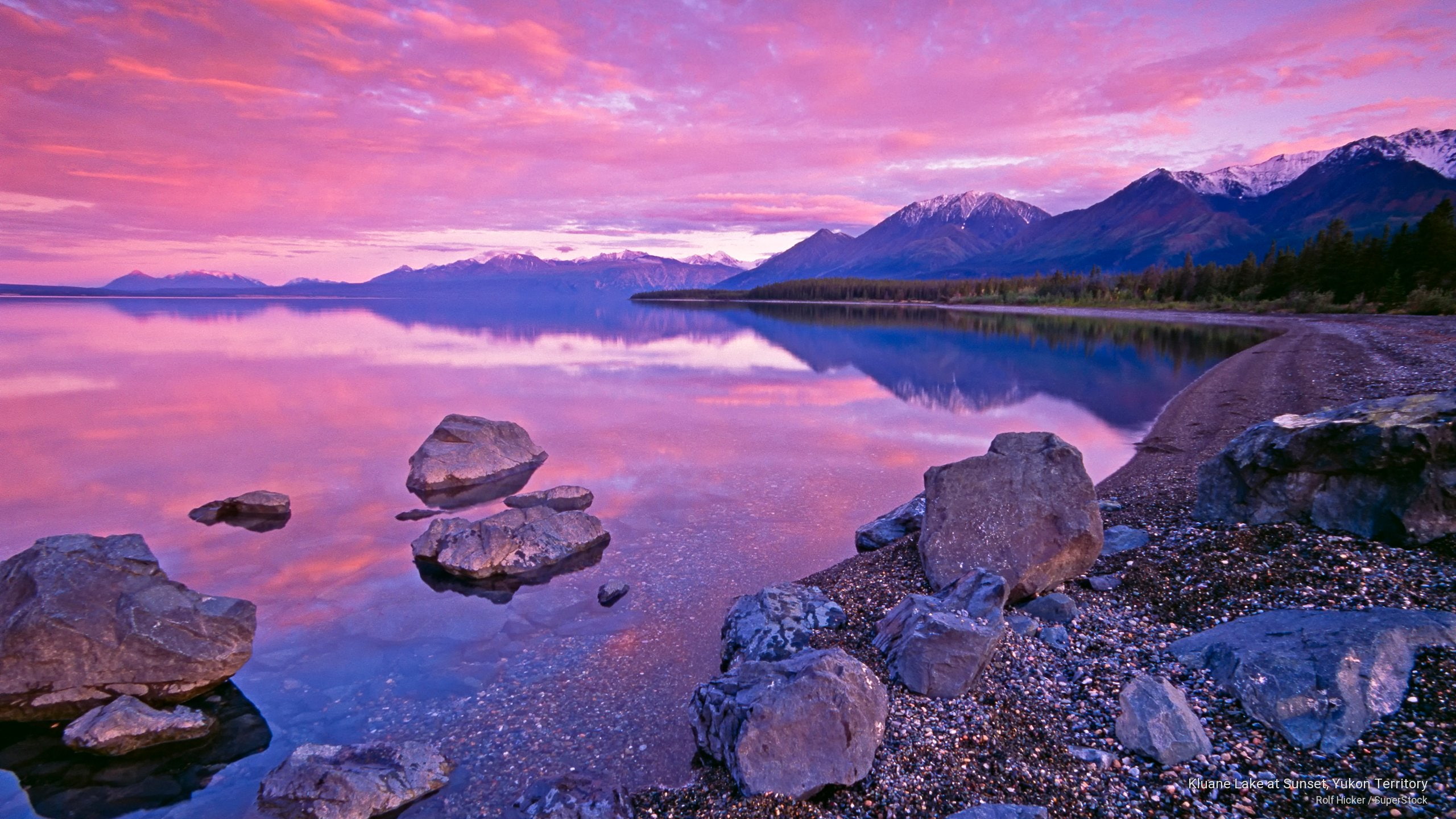 Kluane Lake at Sunset, Yukon Territory, Sunrises/Sunsets